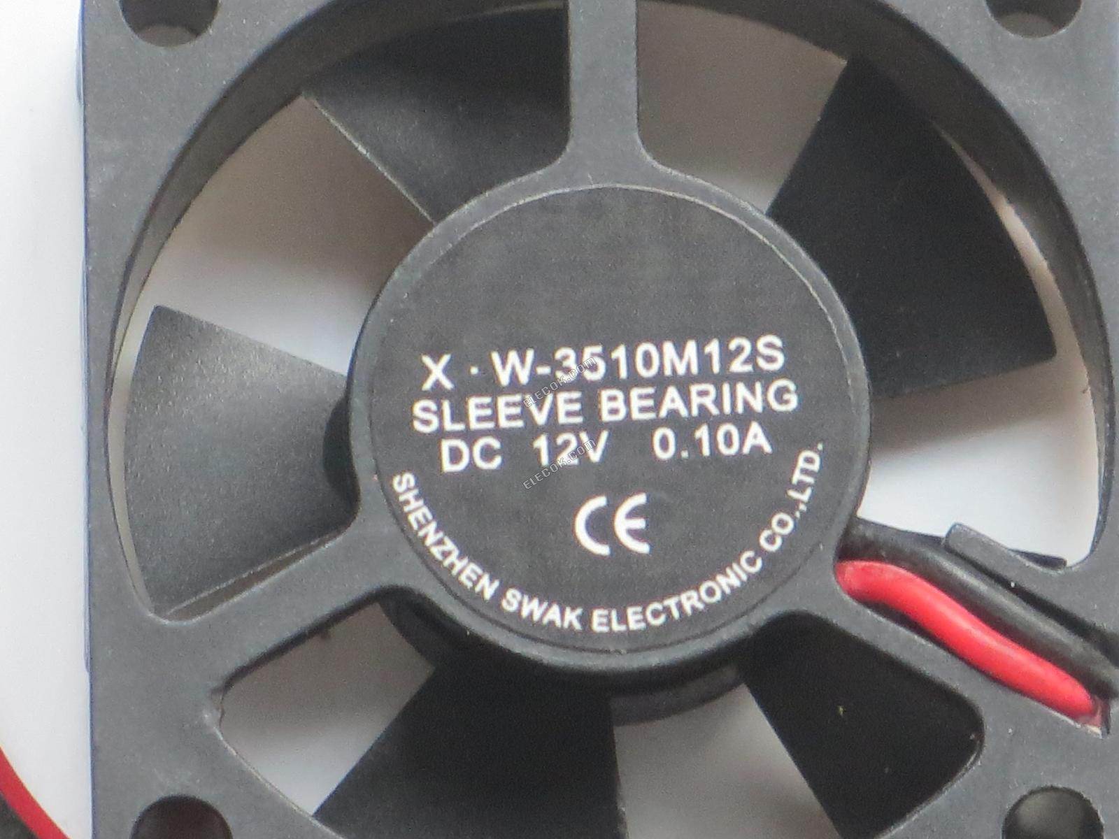 SWAK X.W-3510M12S 12V 0.10A 2 Vodiče Chladicí Ventilátor 