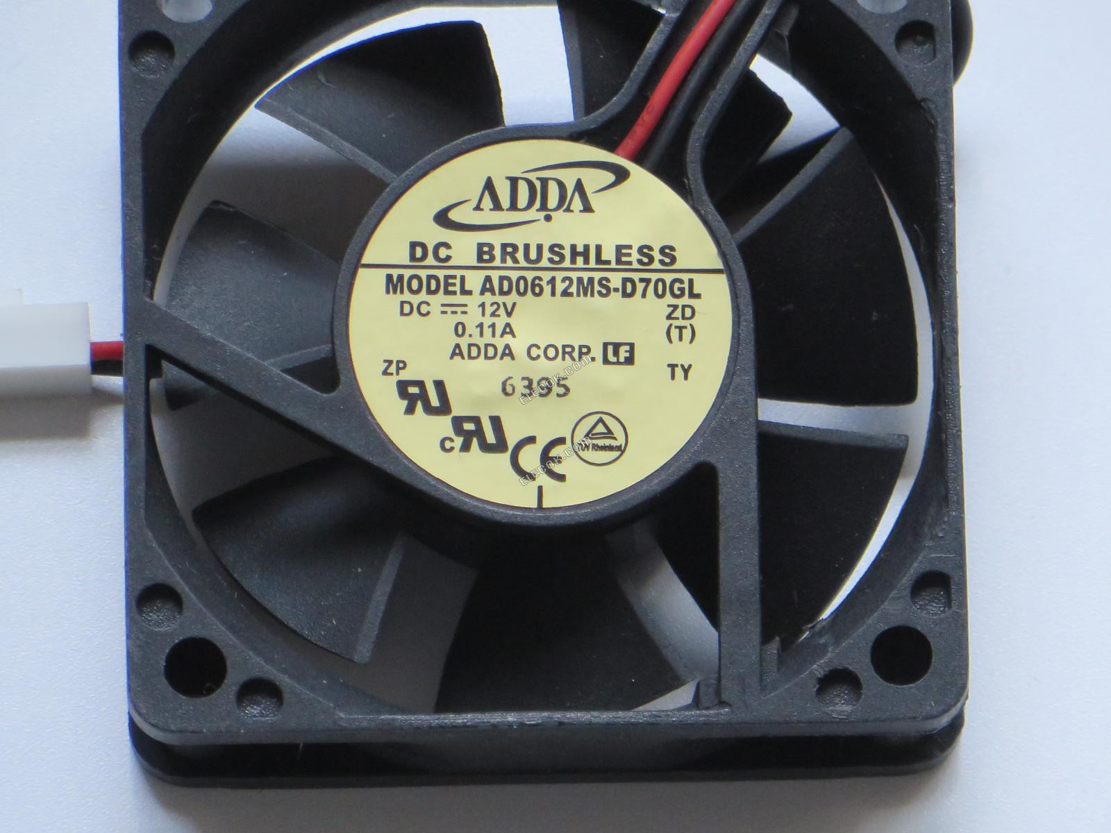 ADDA AD0612MS-D70GL 12V 0,11A 1,32W 2 vezeték Hűtőventilátor 