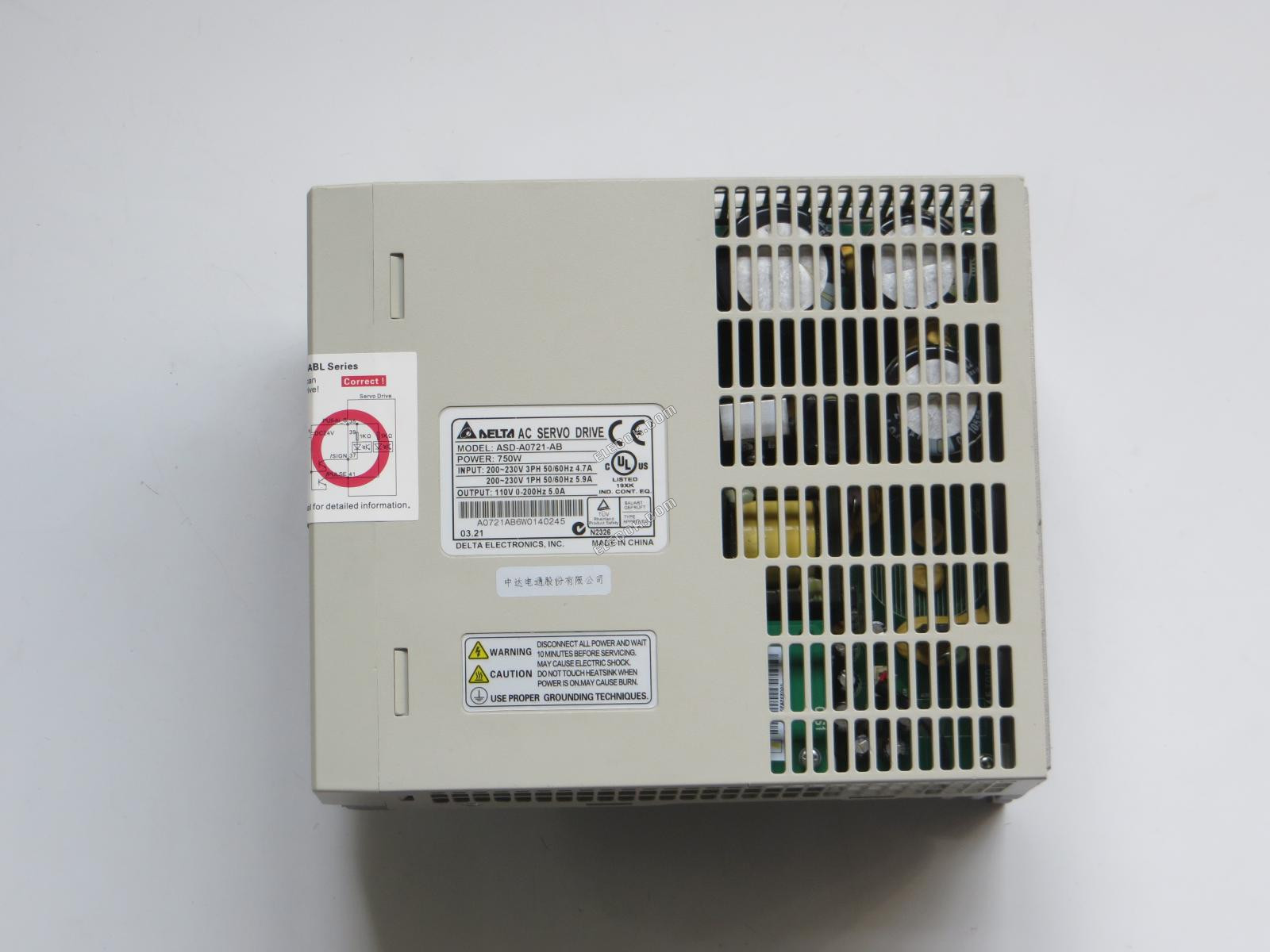 Delta ASD-A0721-AB Servo Drive, used
