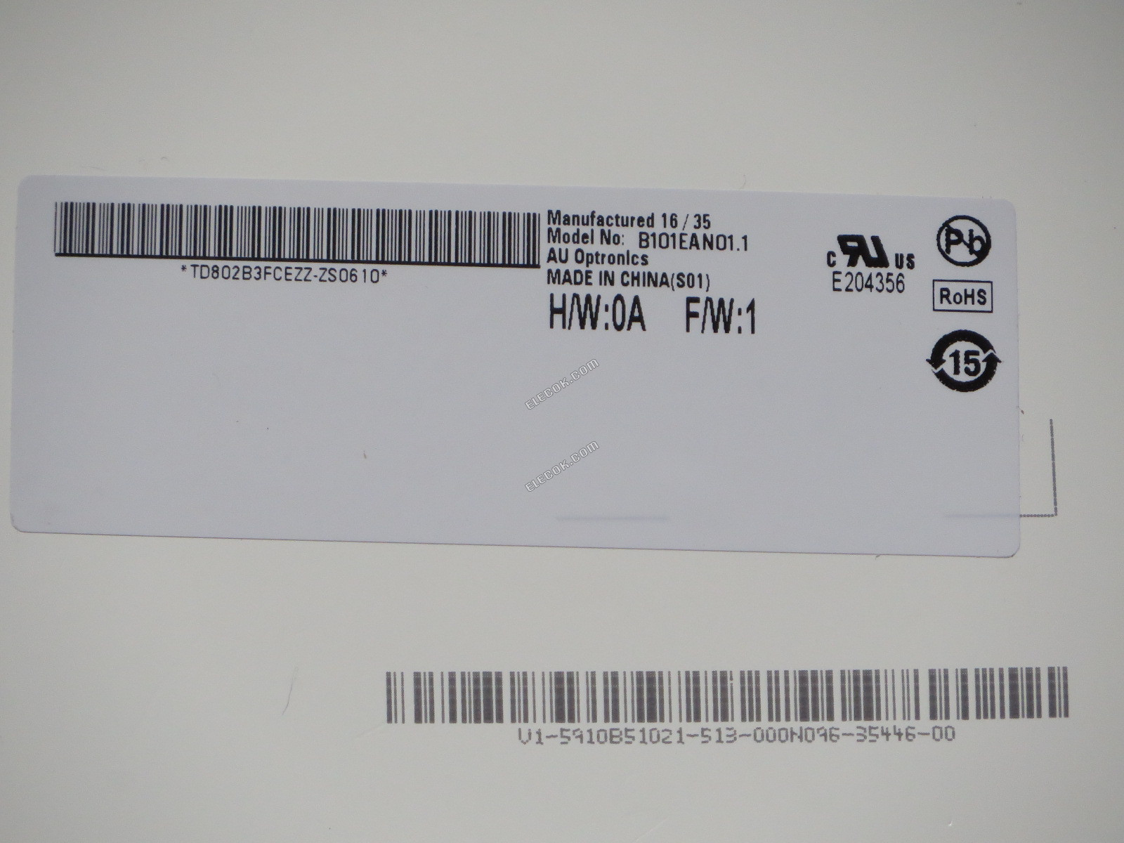 B101EAN01.1 AUO 10,1" a-Si TFT-LCDPanel 