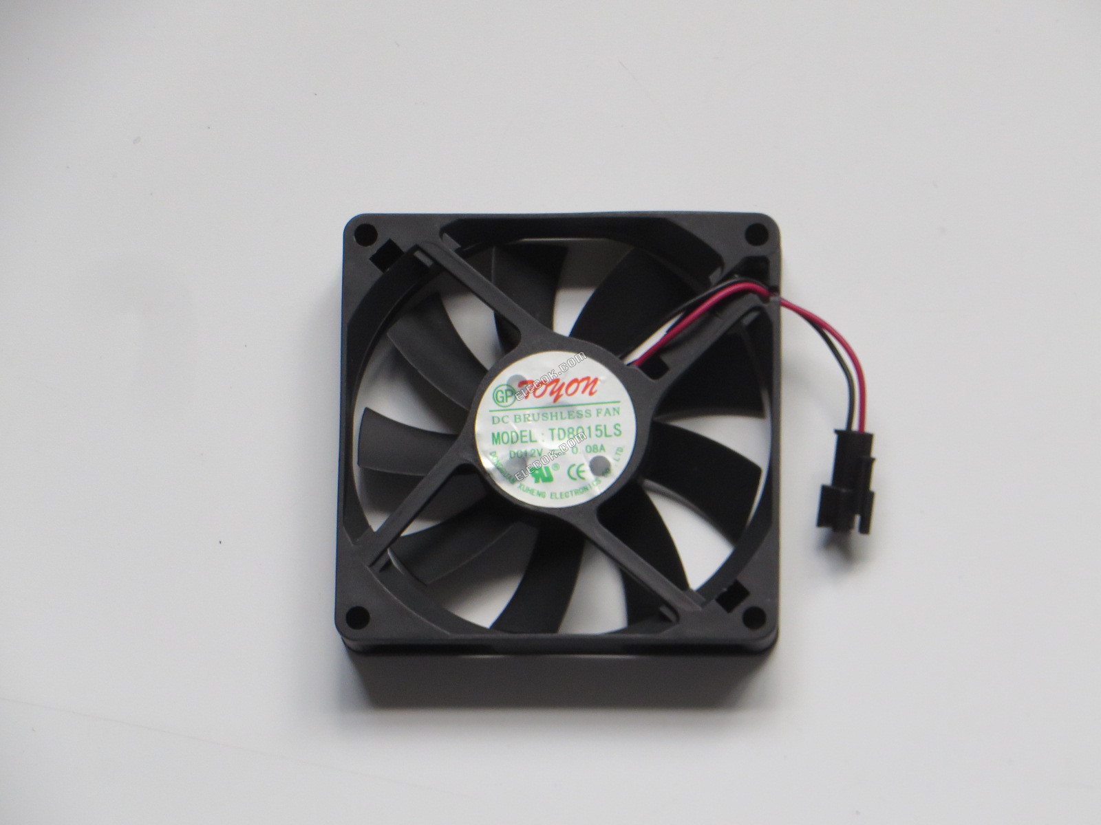 TOYON TD8015LS 12V 0,08A 2 vodiče Chladicí Ventilátor 