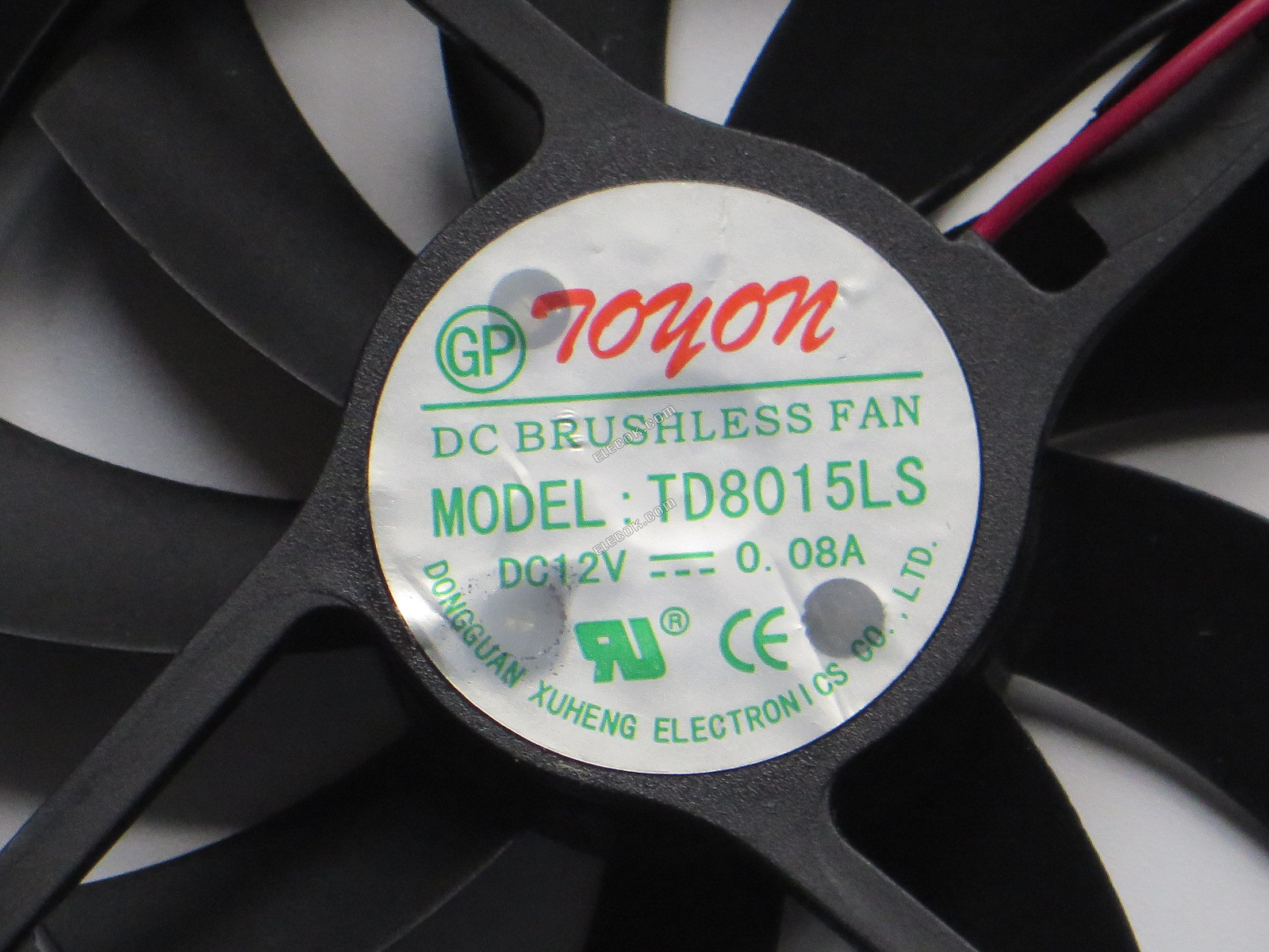 TOYON TD8015LS 12V 0,08A 2 vodiče Chladicí Ventilátor 