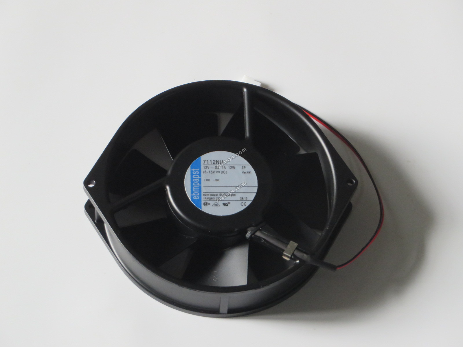 EBMPAPST 7112NU 12V 12W 2 vodiče chladicí ventilátor, Repasovaný 