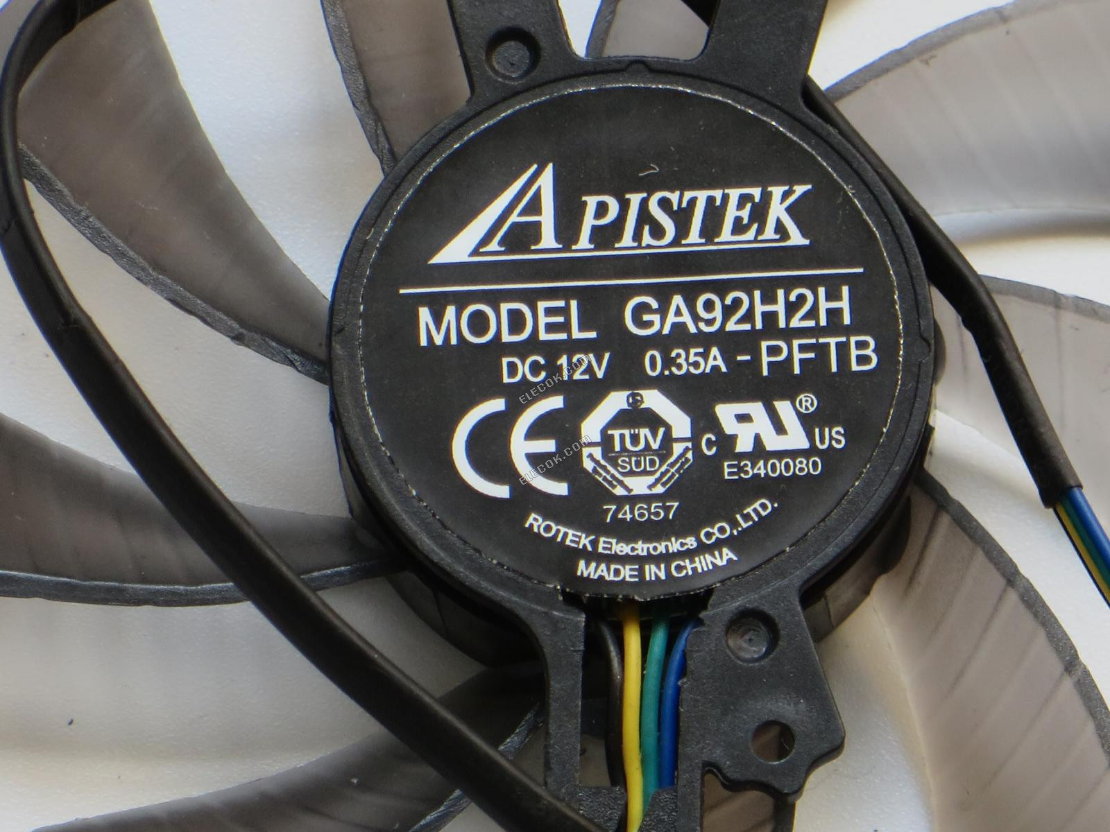APISTEK / Rotek GA92H2H, -PFTB, 150mm, 12V 0,35A 4 Vodiče 4-Pin Konektor 