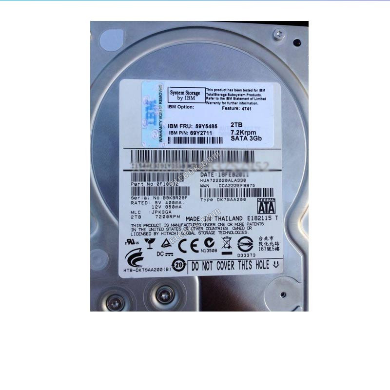 IBM EXP5060 2TB 7.2K SATA 3Gb 59Y5485 69Y2711 Hard Disk，used