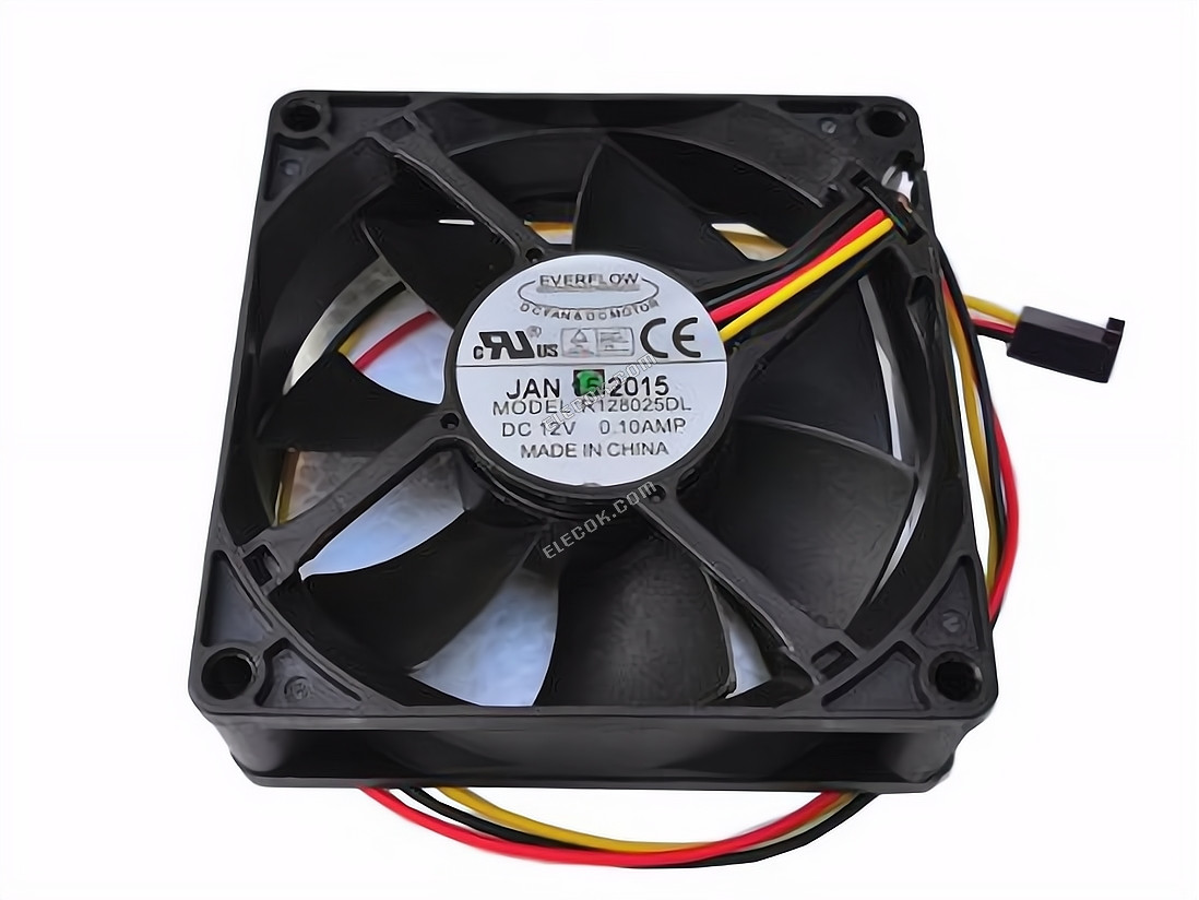 Everflow R128025DL Serverový čtvercový Ventilátor R128025DL 3 Vodiče 