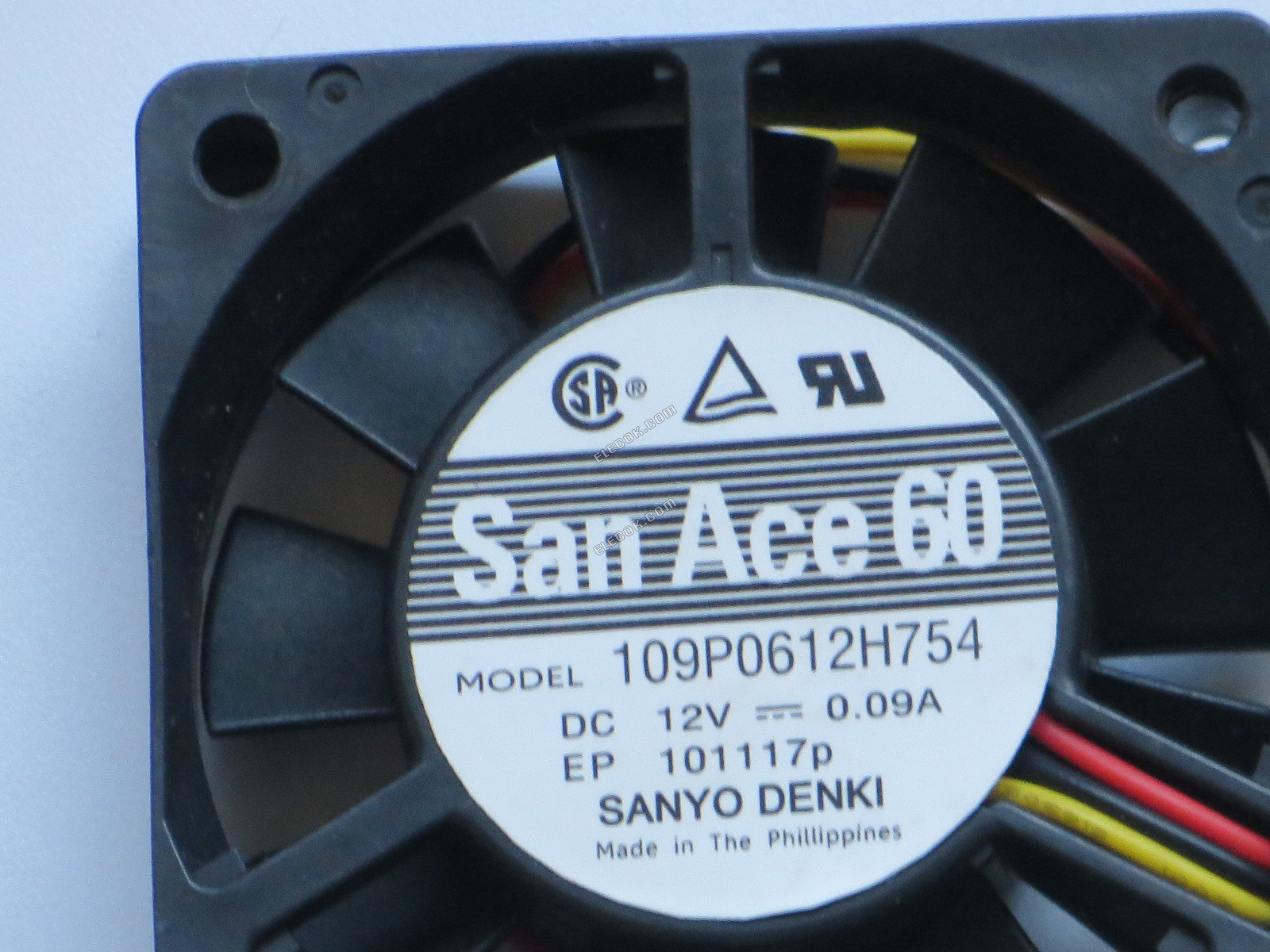 Sanyo Denki 109P0612H754 Serverový čtvercový Ventilátor 109P0612H754 12v 0,09A 3 Vodiče 
