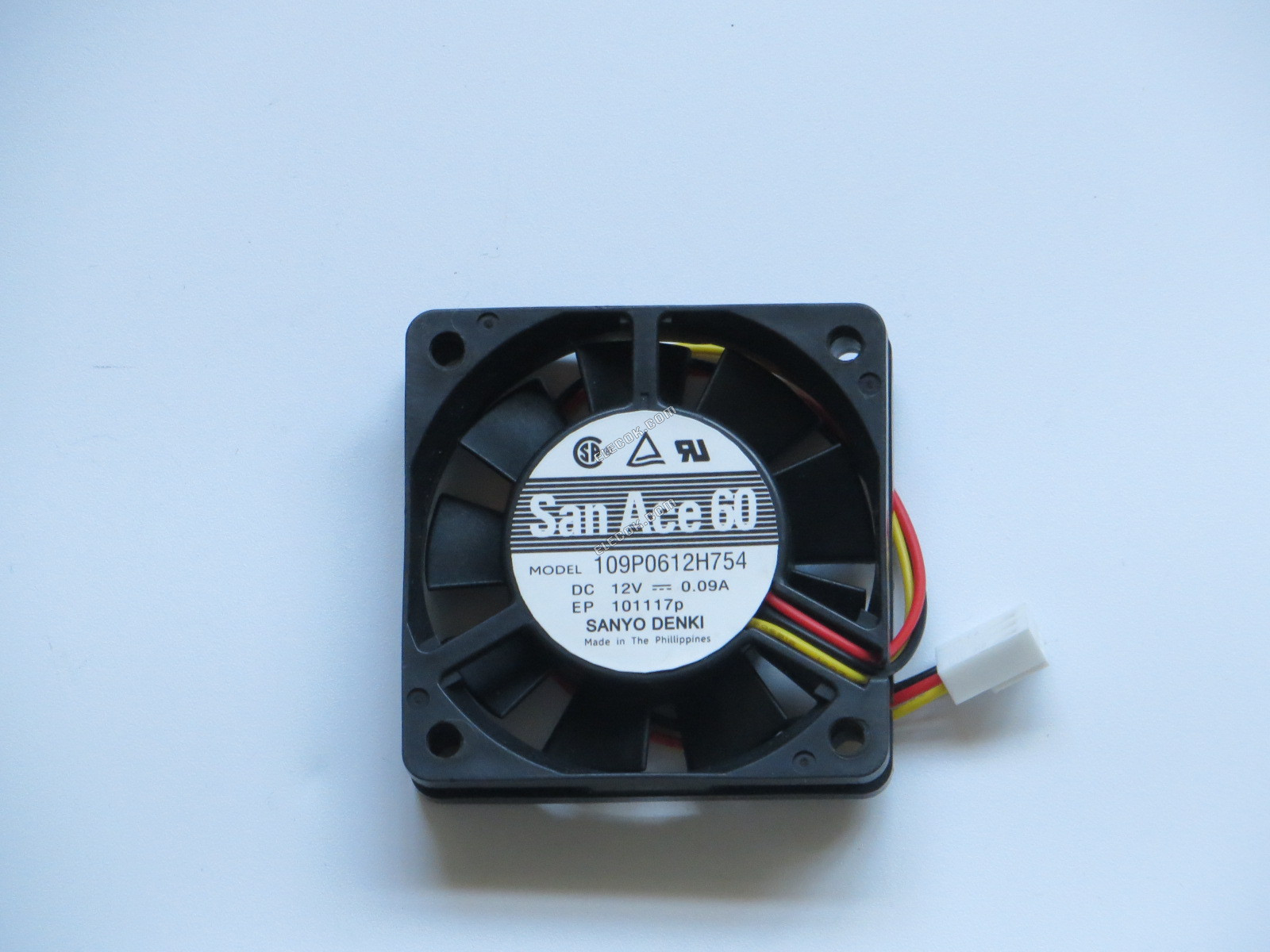 Sanyo Denki 109P0612H754 Serverový čtvercový Ventilátor 109P0612H754 12v 0,09A 3 Vodiče 