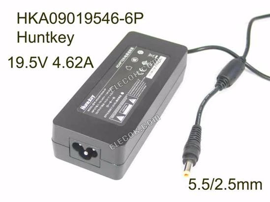 Huntkey HKA09019546-6P VáLTóáRAM Adapter- Laptop 19.5V 4,62A, 5,5/2.5mm, 3-Prong 