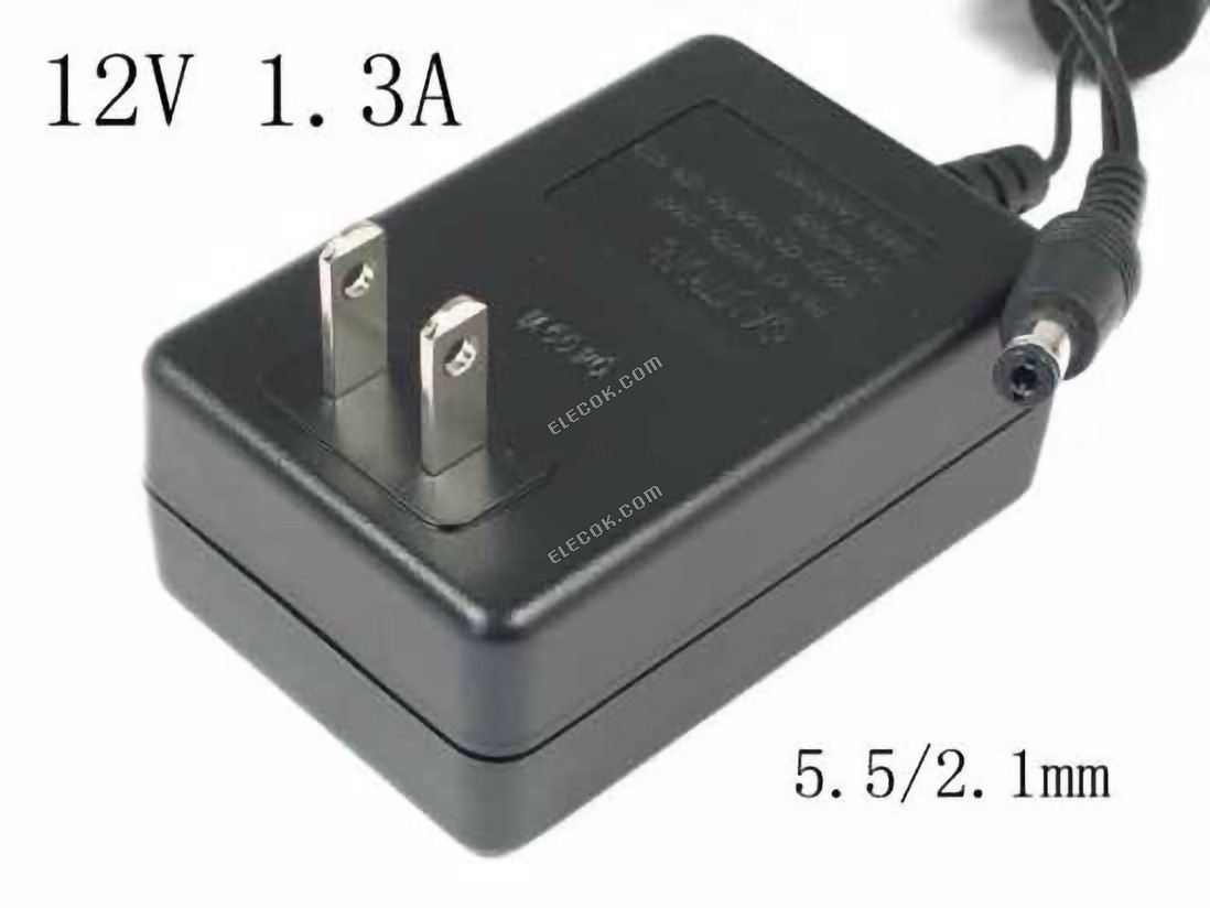 Sino American SA115B-12 AC Adapter 5V-12V 12V 1,3A, 5,5/2.1mm, US 2-Pin 