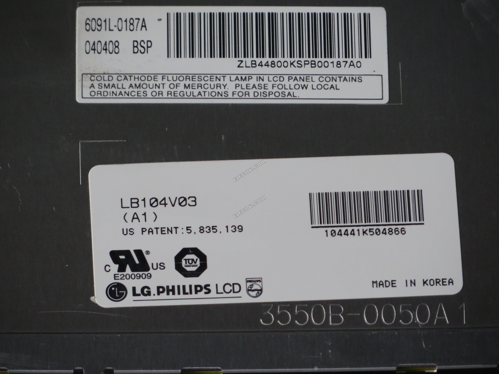LB104V03-A1 LG.Philips LCD 10,4" a-Si TFT-LCD Panel használt 