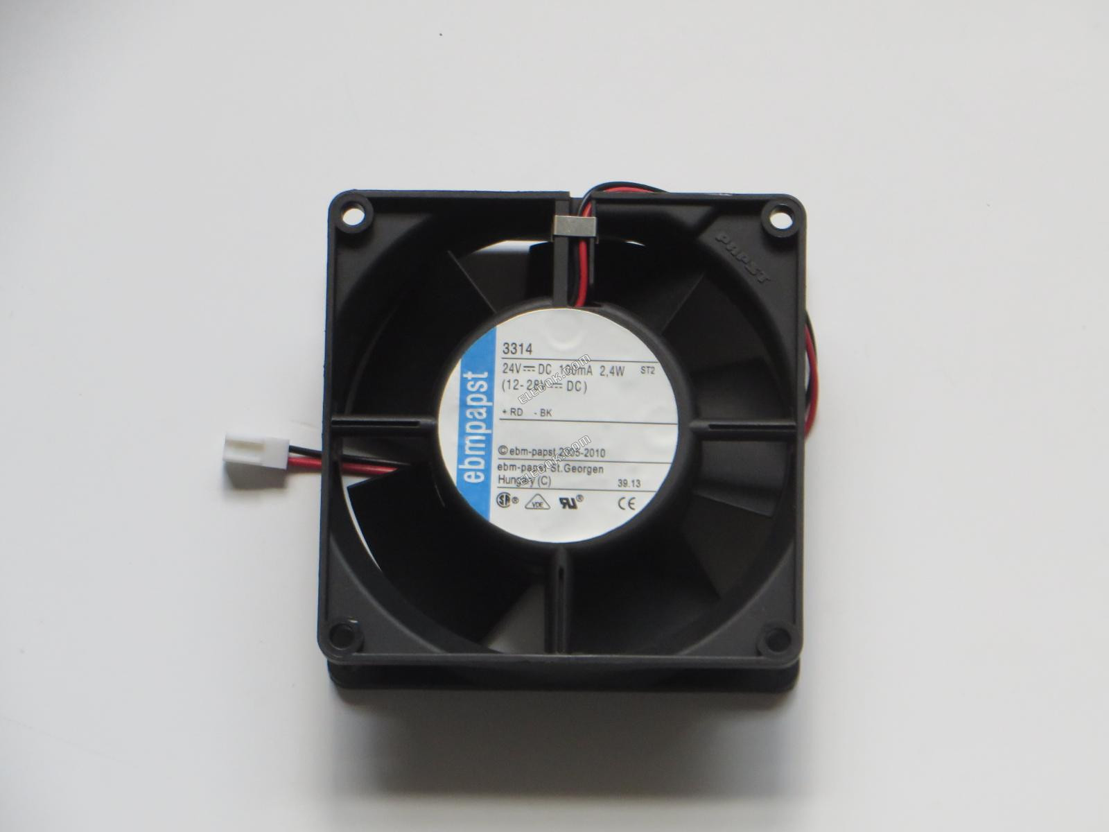 Ebmpapst 3314 24V 100mA 2,4W 2 vodiče Chladicí Ventilátor 