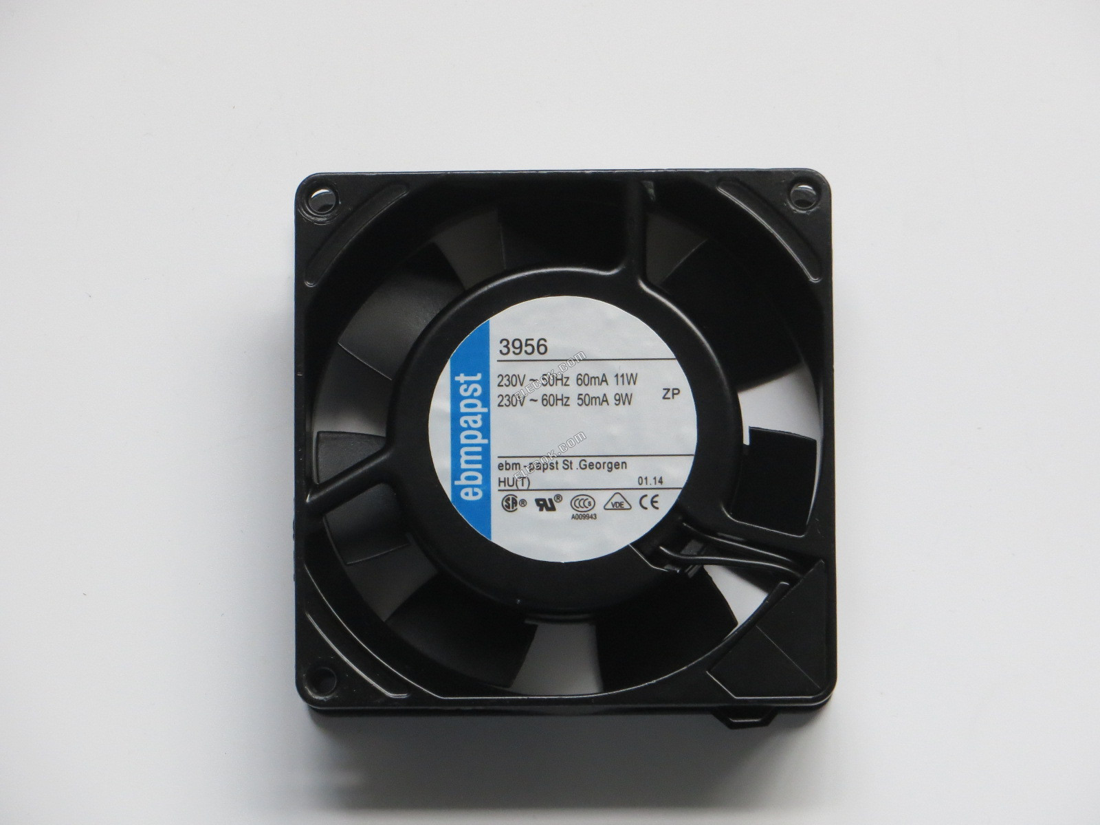 Ebmpapst 3956 230V 60/50mA 11/9W Hűtőventilátor aljzatos csatlakozással 