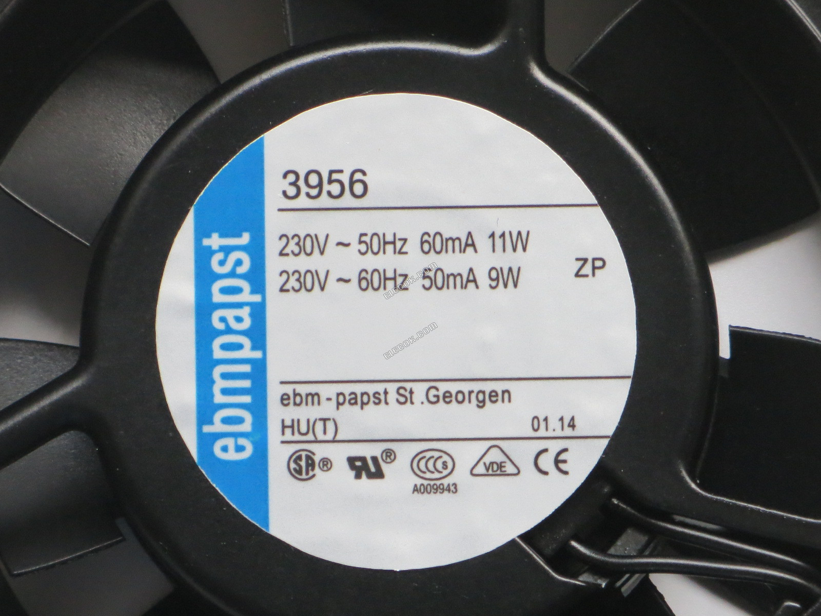 Ebmpapst 3956 230V 60/50mA 11/9W Hűtőventilátor aljzatos csatlakozással 