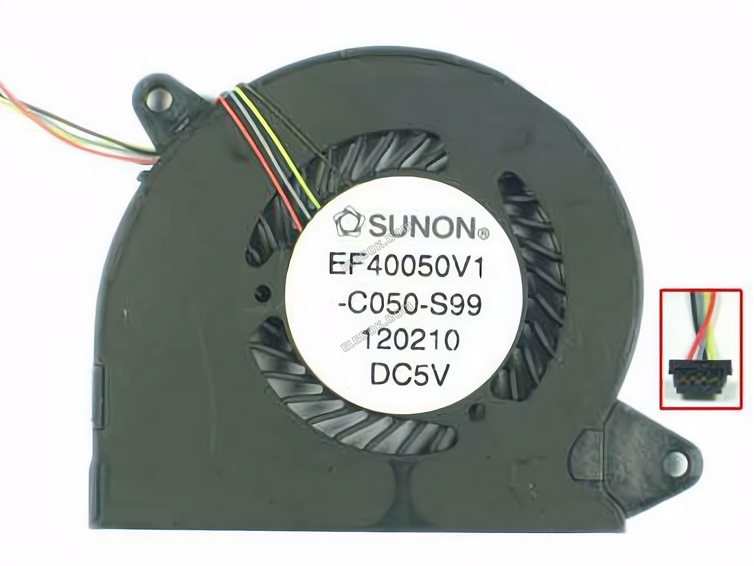 SUNON EF40050V1-C050-S99 Hűtőventilátor 5V, Bare ventilátor 4-pin 