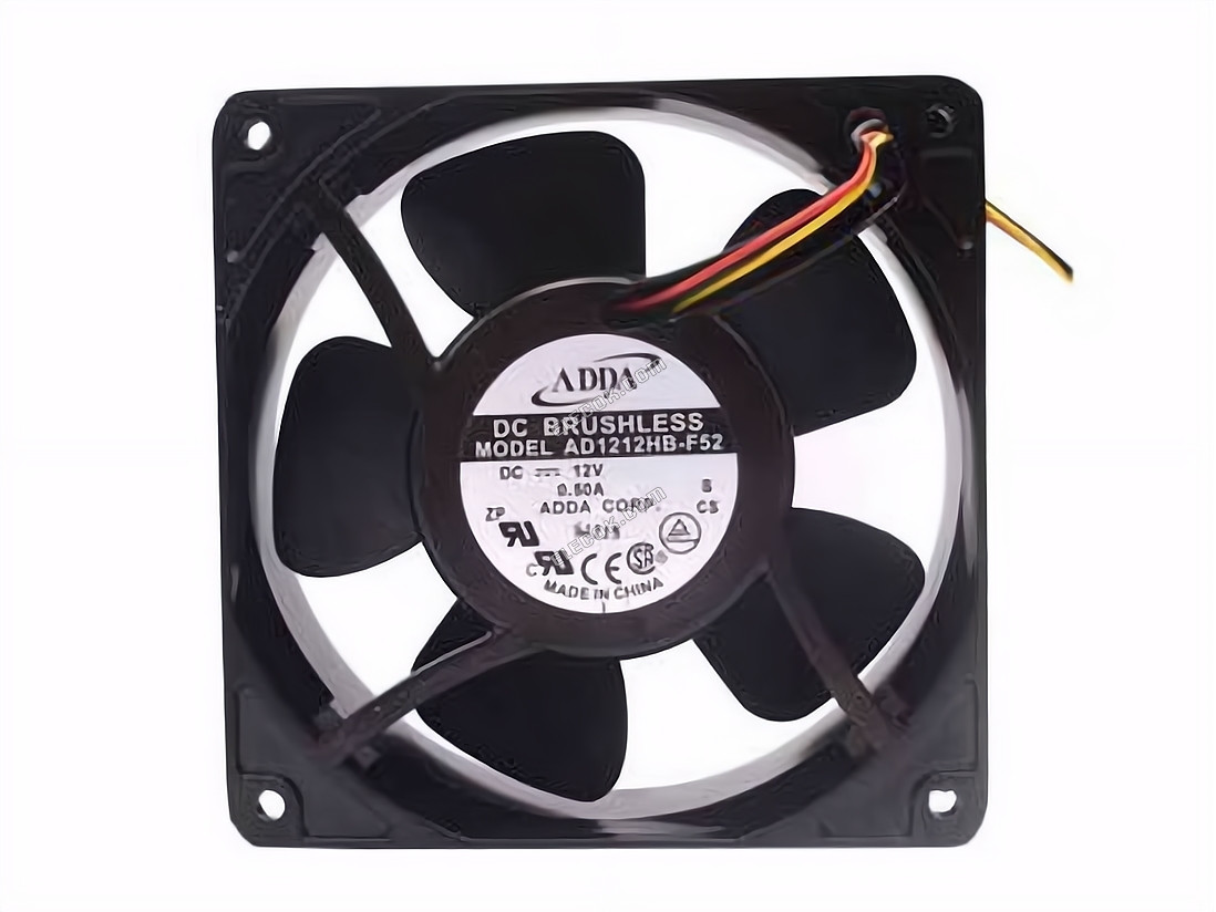 ADDA AD1212HB-F52 Szerver - Négyzet Ventilátor S, sq120x120x38, 3W, DC 12V 0,5A 3 Vezeték 