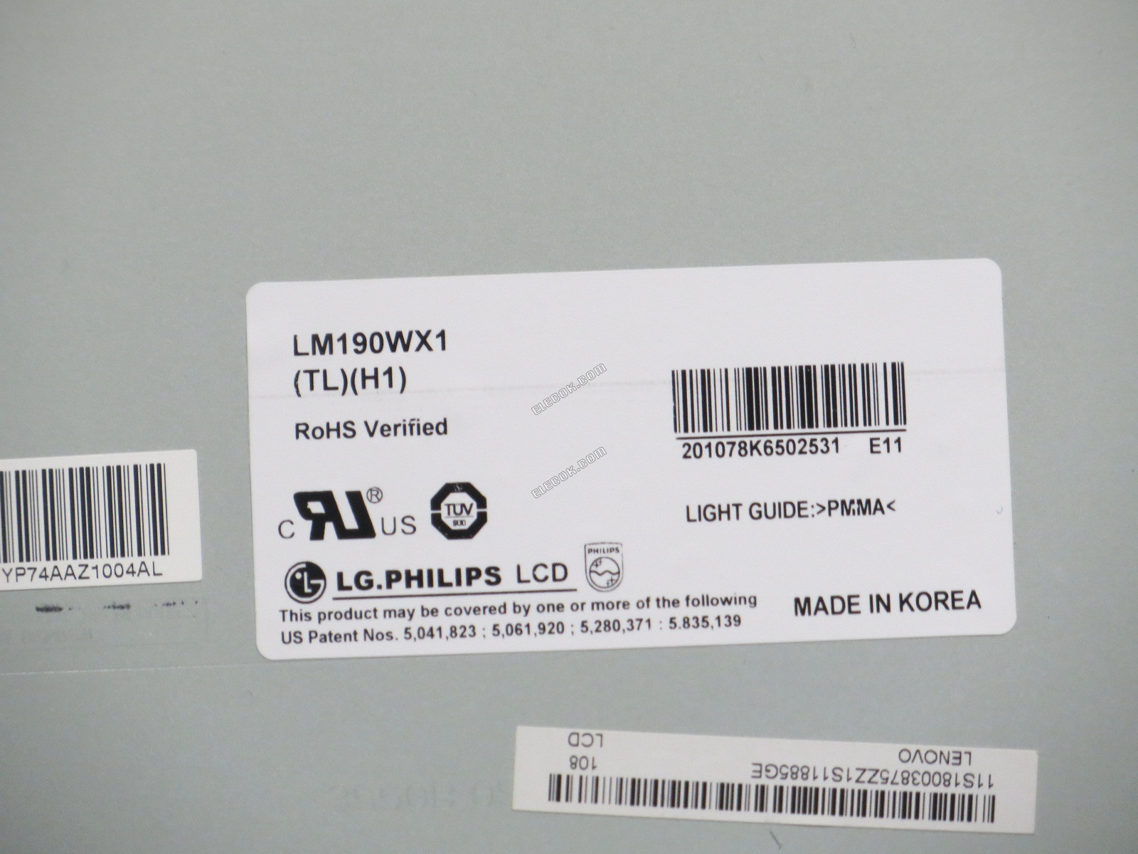 LM190WX1-TLH1 LG Display 19.0" a-Si TFT-LCD Panel použitý 
