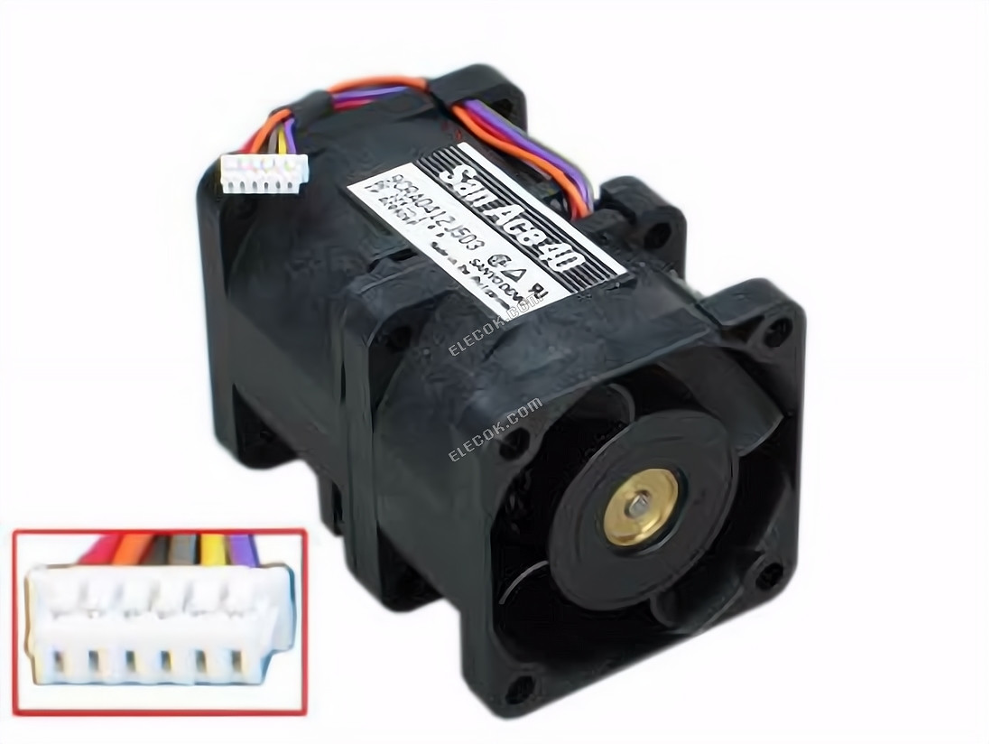 Sanyo Denki 9CRA0412J503 Szerver - Négyzet Ventilátor sq40x40x56, w35x6x6, 12V 1.4A"NEW" 6-wire 