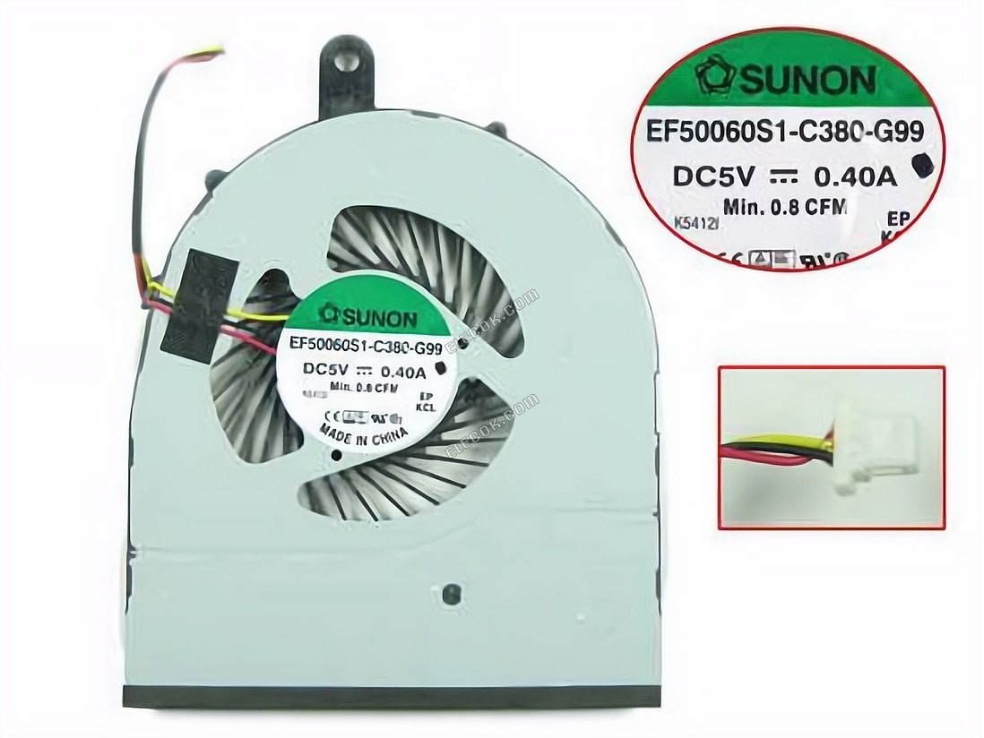 SUNON EF50060S1-C380-G99 Hűtőventilátor DC 5V 0.40A 3 vezeték 
