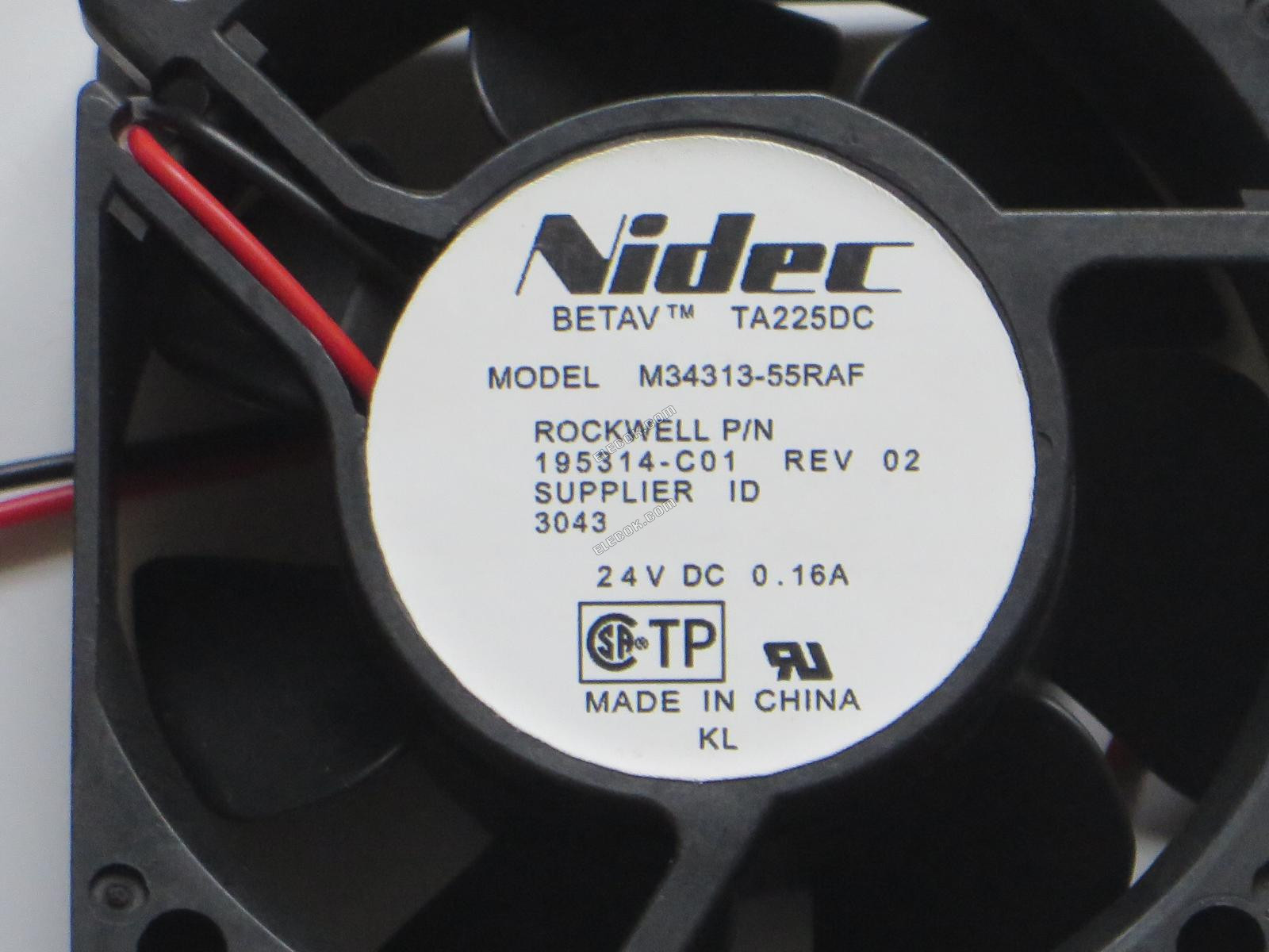 Nidec M34313-55RAF 24V 0,16A 2 vezeték hűtőventilátor 