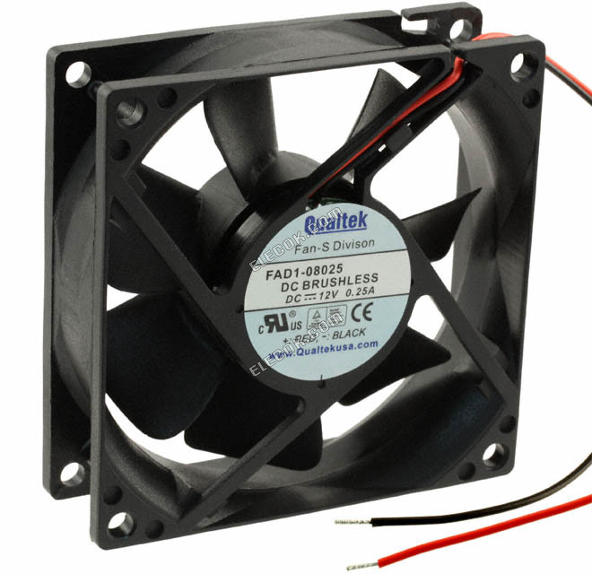 Qualtek FAD1-08025DSJW12 24V 0,15A 3,6W 2 vezeték Hűtőventilátor csere 