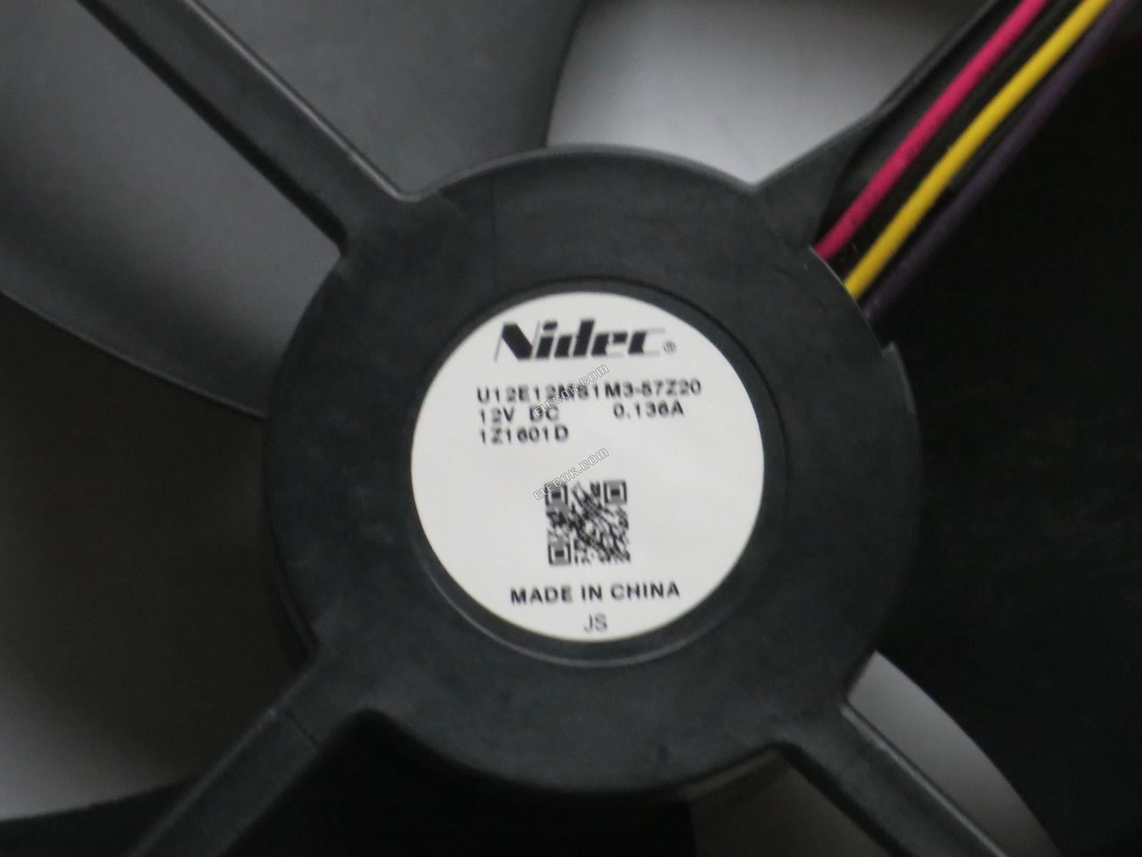 nidec U12E12MS1M3-57Z20 12V 0,136A 4 vodiče Chladicí Ventilátor 