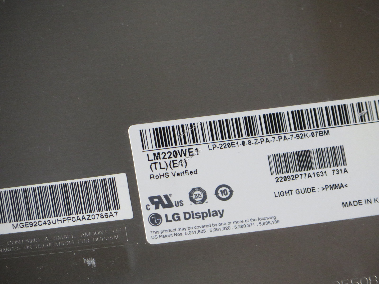 LM220WE1-TLE1 LG Display 22.0" a-Si TFT-LCD Panel použitý 