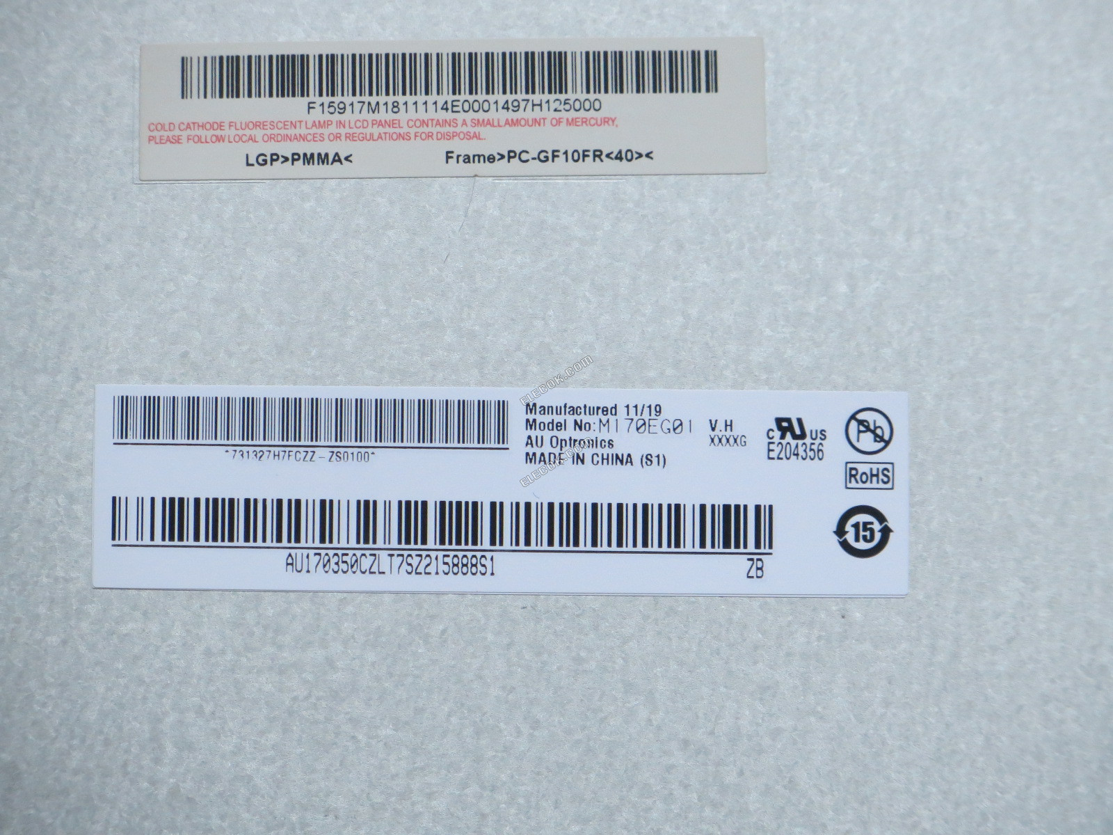 M170EG01 VH AUO 17.0" a-Si TFT-LCD Panel 