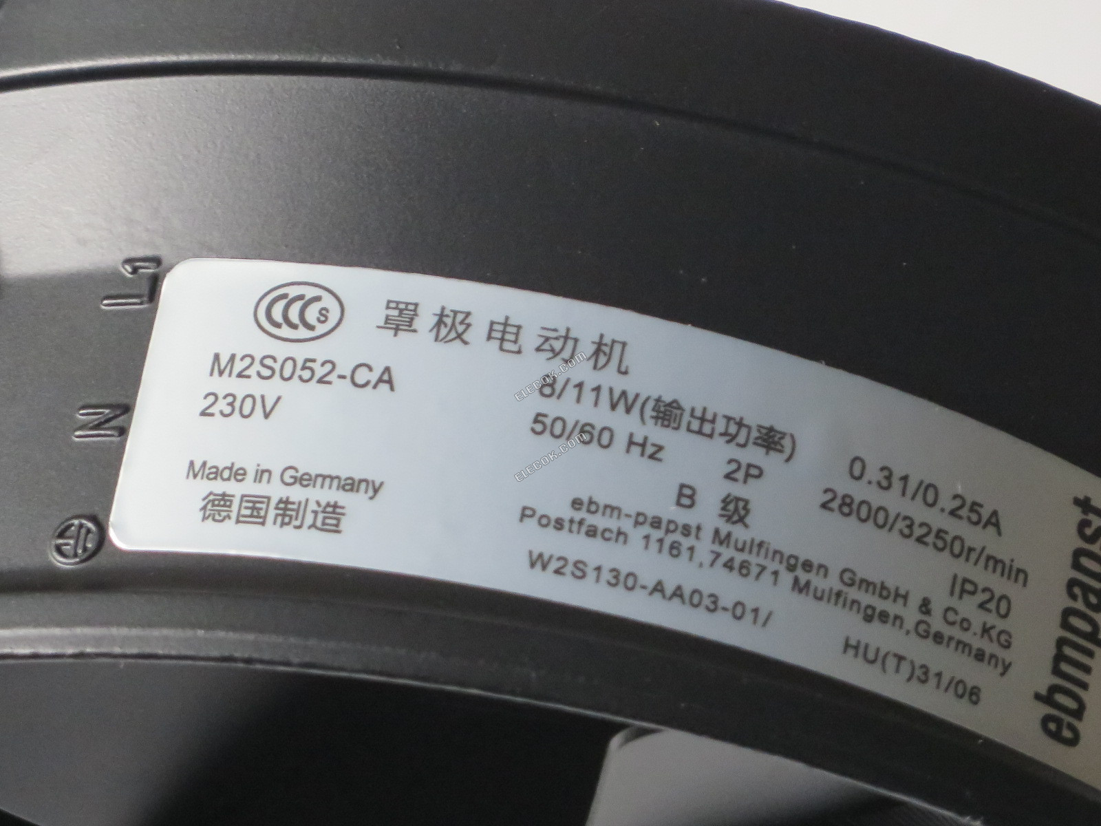 Ebm M2S052-CA W2S130-AA03-01 230V 50/60Hz 45/39W 2 vezeték Hűtőventilátor, felújított 