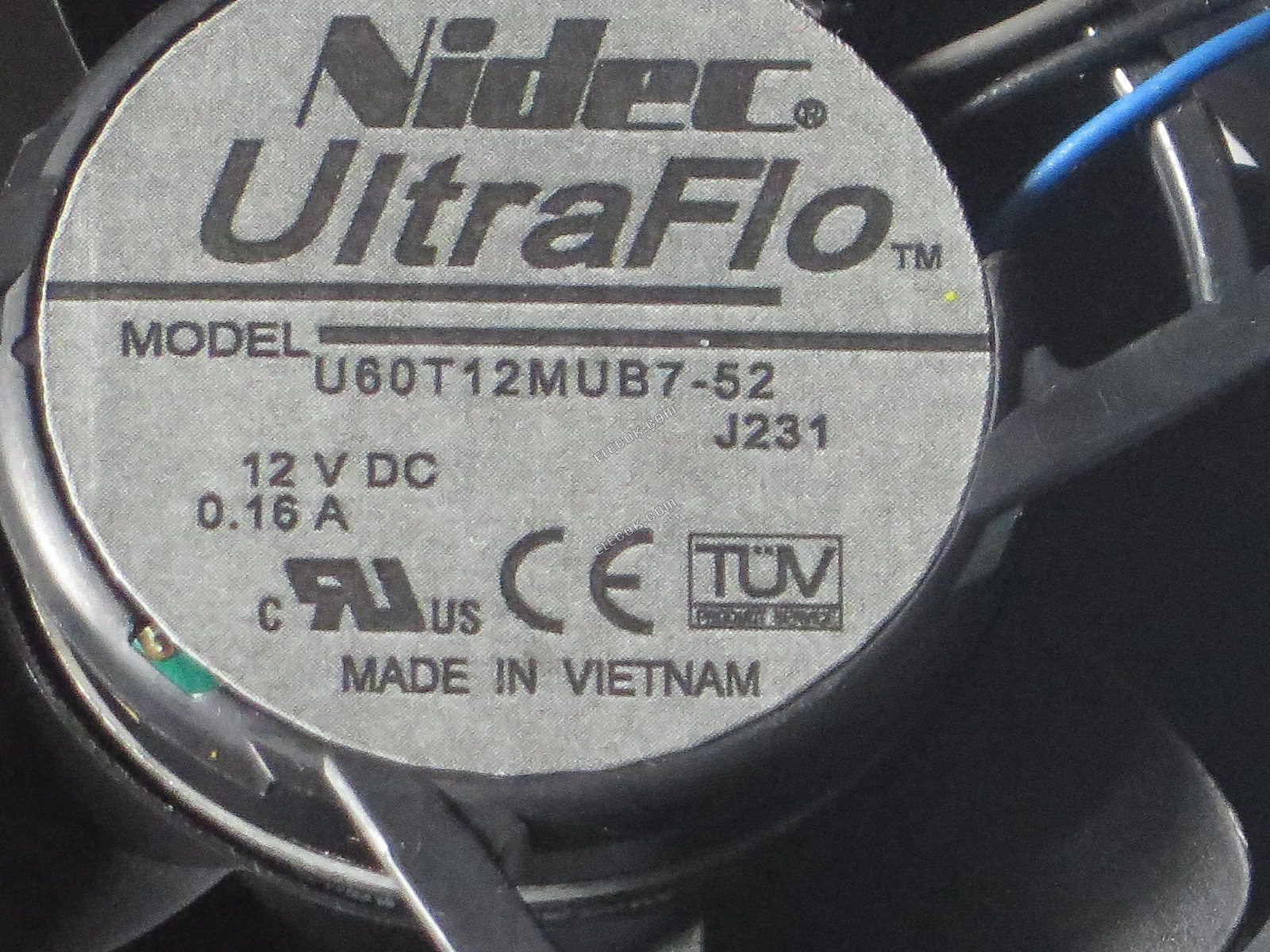 Nidec U60T12MUB7-52 12V 0,16A 3 vezeték Hűtőventilátor 