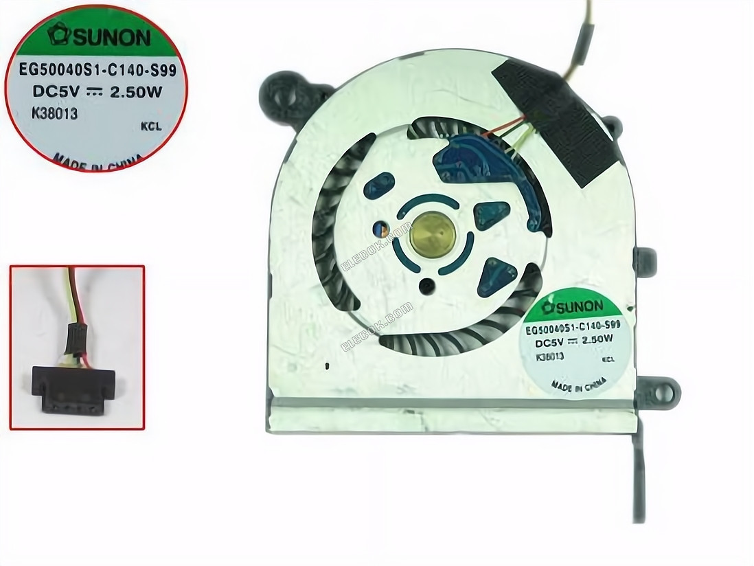 SUNON EG50040S1-C140-S99 Chladicí Ventilátor DC 5V 2.50W Bare Ventilátor 4 vodiče, použitý 