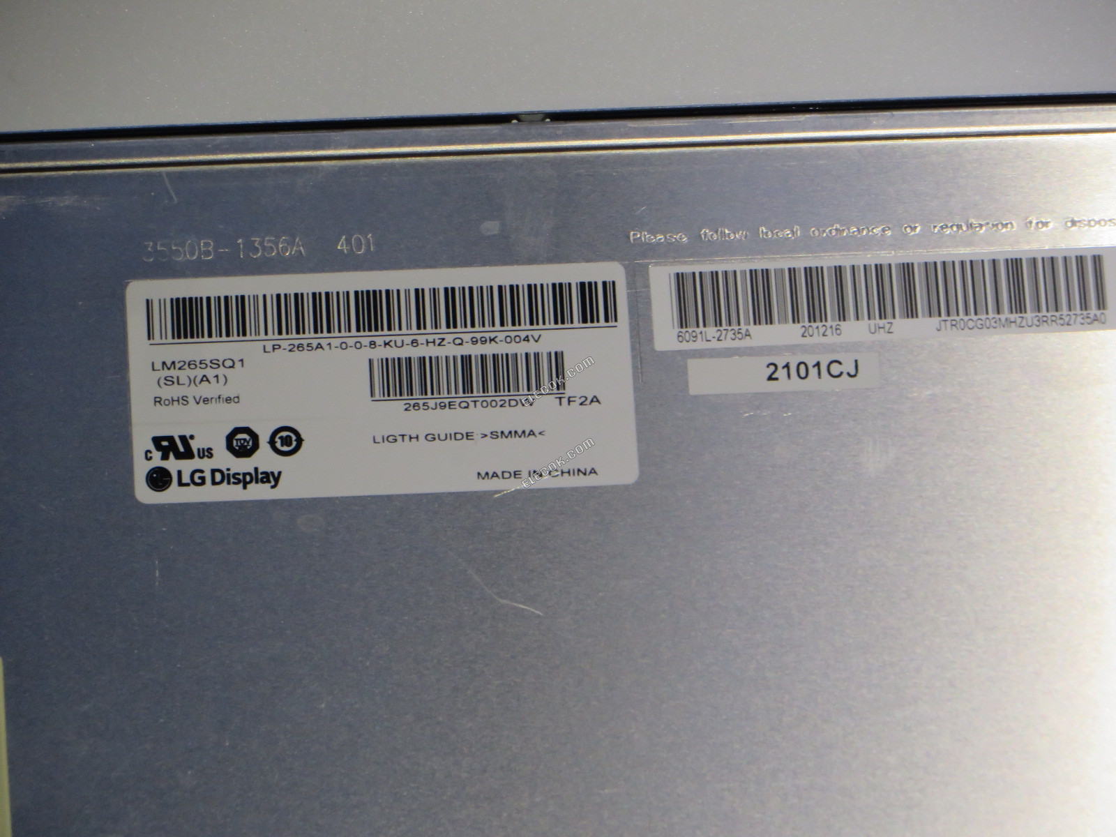 LM265SQ1-SLA1 LG Display 26,5" a-Si TFT-LCD Panel 