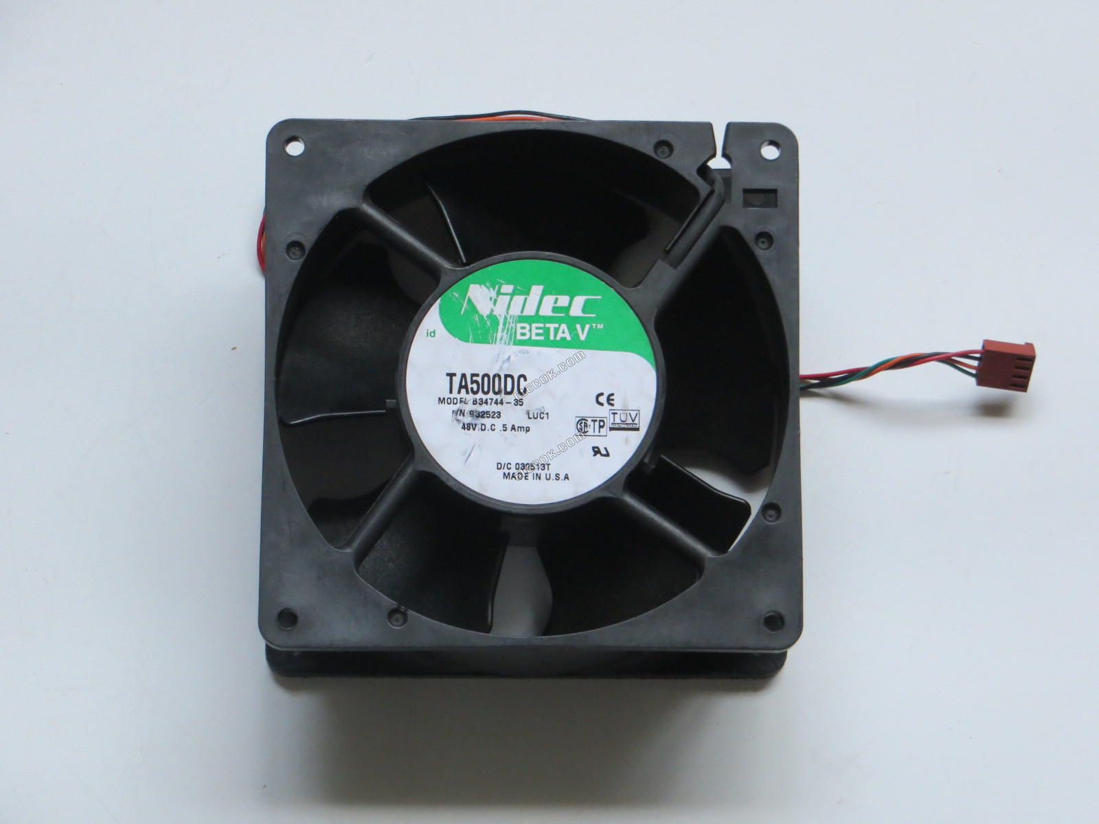 Nidec B34744-35 48V 0,5A 4 vodiče chladicí ventilátor, použitý 
