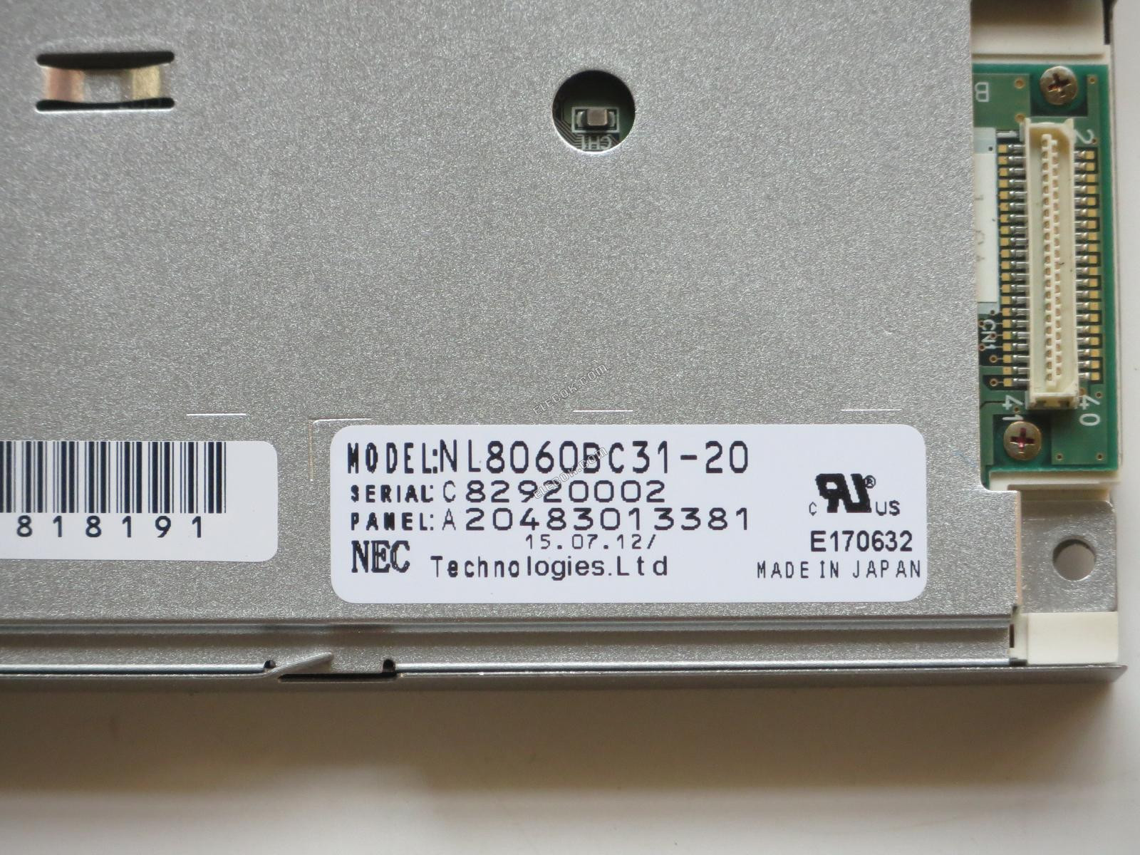 NL8060BC31-20 NEC 12,1" A-Si TFT-LCD Panel 