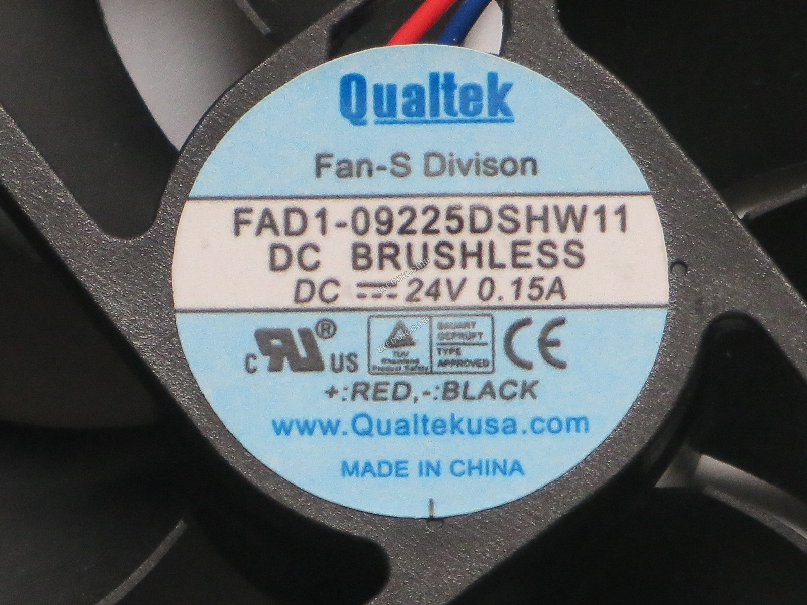 Qualtek FAD1-09225DSHW11 24V 0,15A 3,6W 2 vezeték Hűtőventilátor 