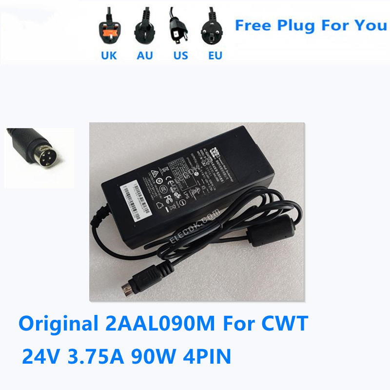 CWT 2AAL090M 24V 3,75A 90W 4PIN AC Adaptér Pro Napájecí Zdroj Charger 
