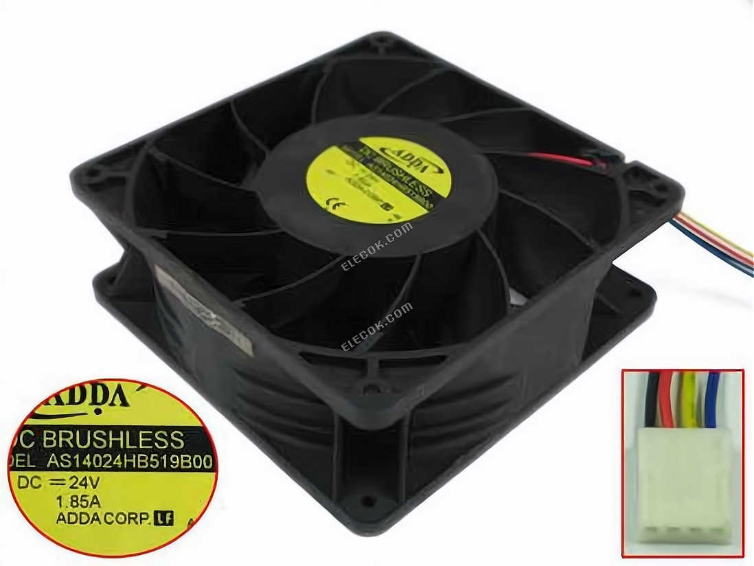 ADDA AS14024HB519B00 Server - čtvercový Ventilátor sq140x140x50mm, 4 vodiče, 24V 1,85A 