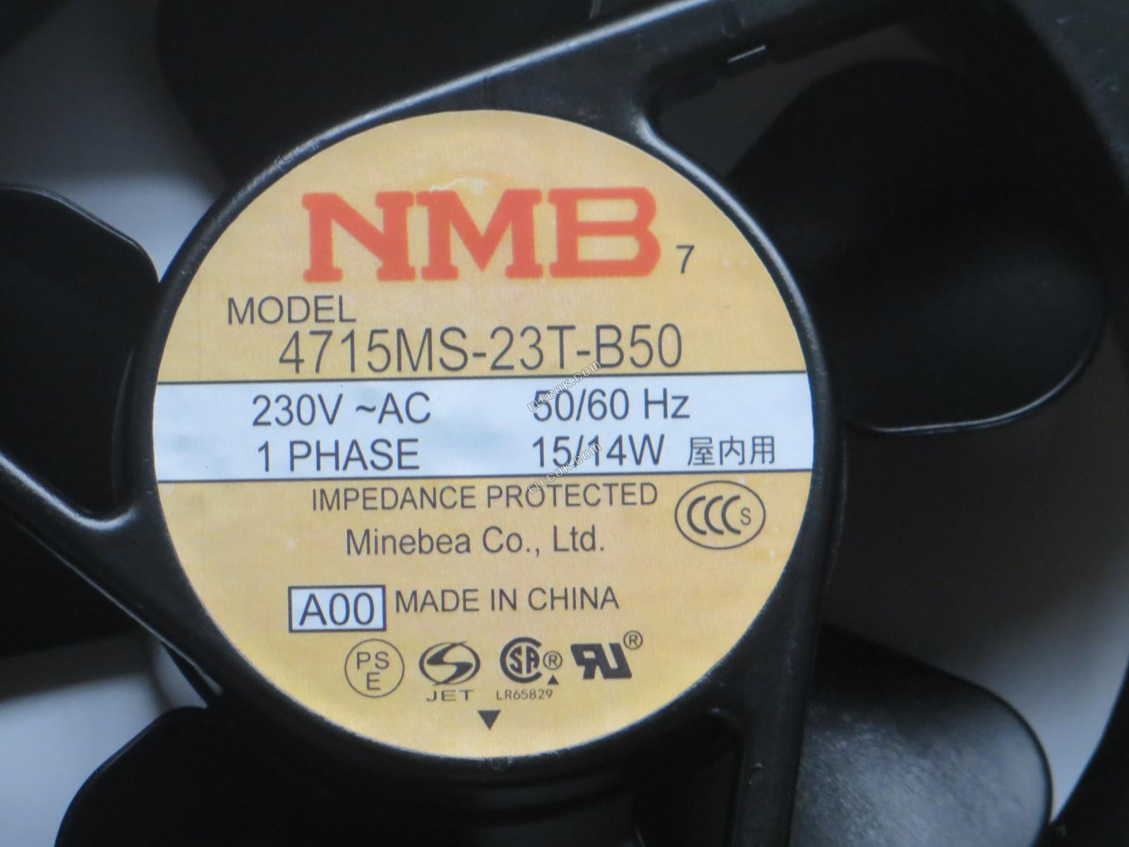 NMB 12cm 12038 4715MS-23T-B50 230V 50/60Hz 15/14W 2 Piny AC chladicí ventilátor, repasovaný 