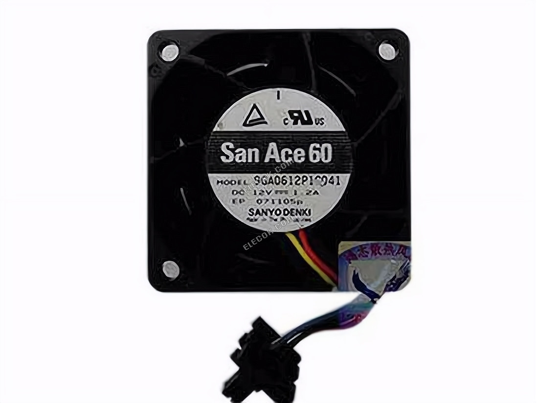 Sanyo Denki 9GA0612P1G041 Szerver - Négyzet Ventilátor, sq60x60x38mm, w20x3x3, DC 12V 1,2A 3 vezeték 