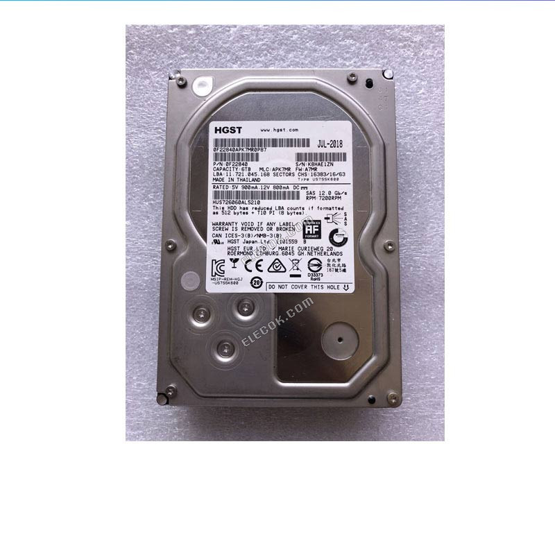 Hitachi HGST HUS726060AL5210 6T 7200 SAS 3.5 6TB server hard drive