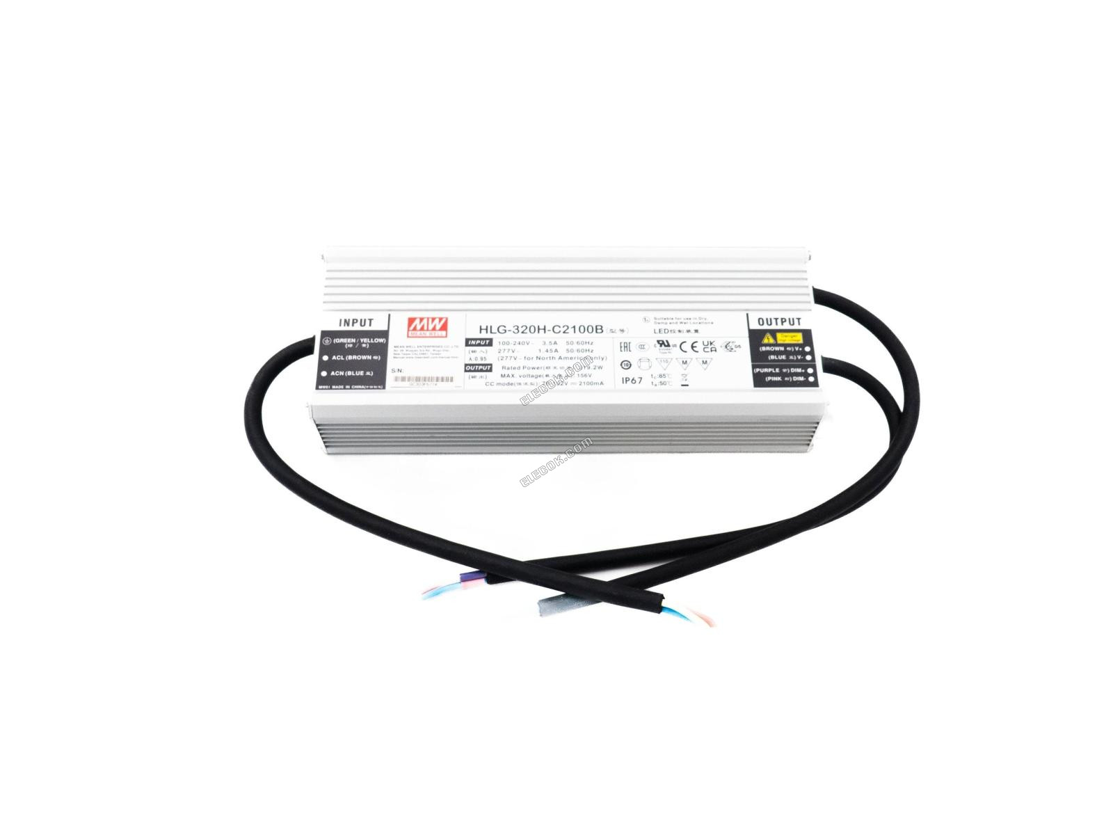 Mean Well HLG-320H-C2100B Tápegység 319,2W 2100mA - Dimmable 