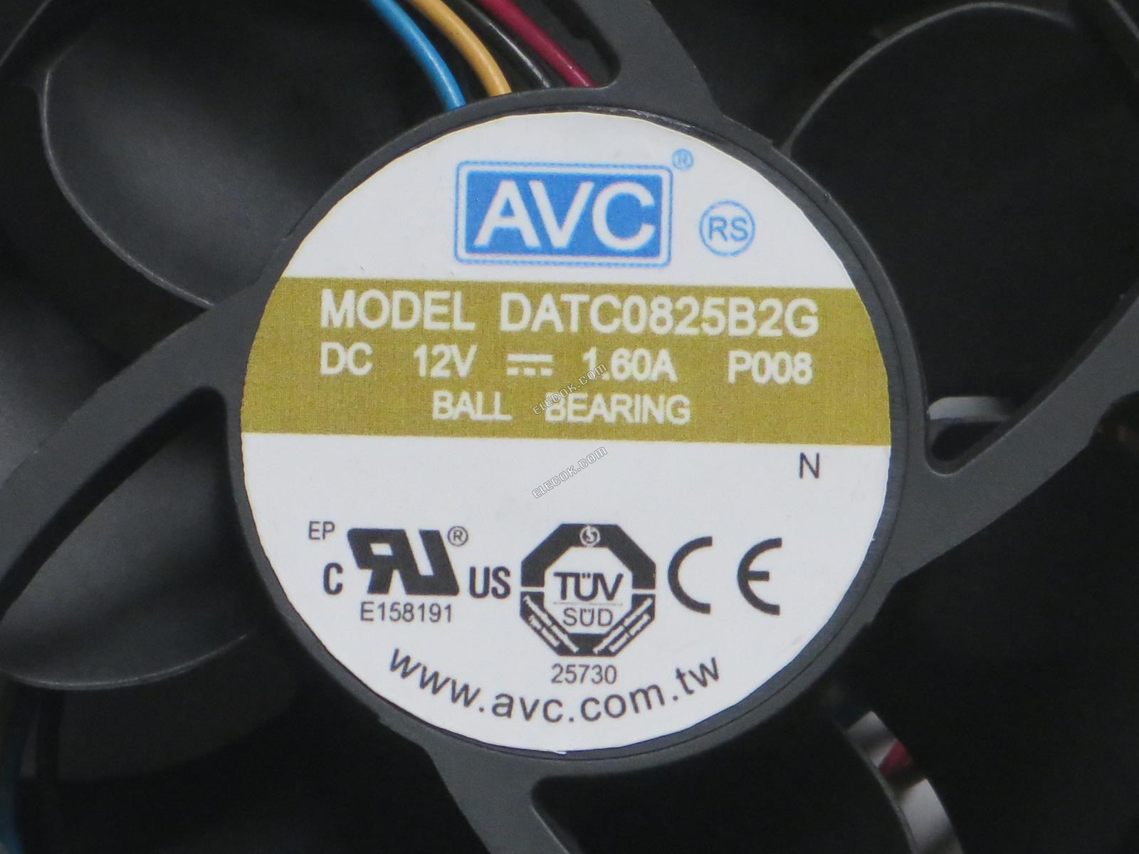 AVC DATC0825B2G 12V 1.60A 4 vezetékek Hűtőventilátor 