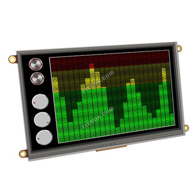 ULCD-70DT 4D Systems Pty Ltd Rezistivní Graphic LCD Displej Modul Transmisivní červená, Zelená, Modrá RGB TFT - Barevný TTL 7" 177.80mm 800 x 480 WVGA 