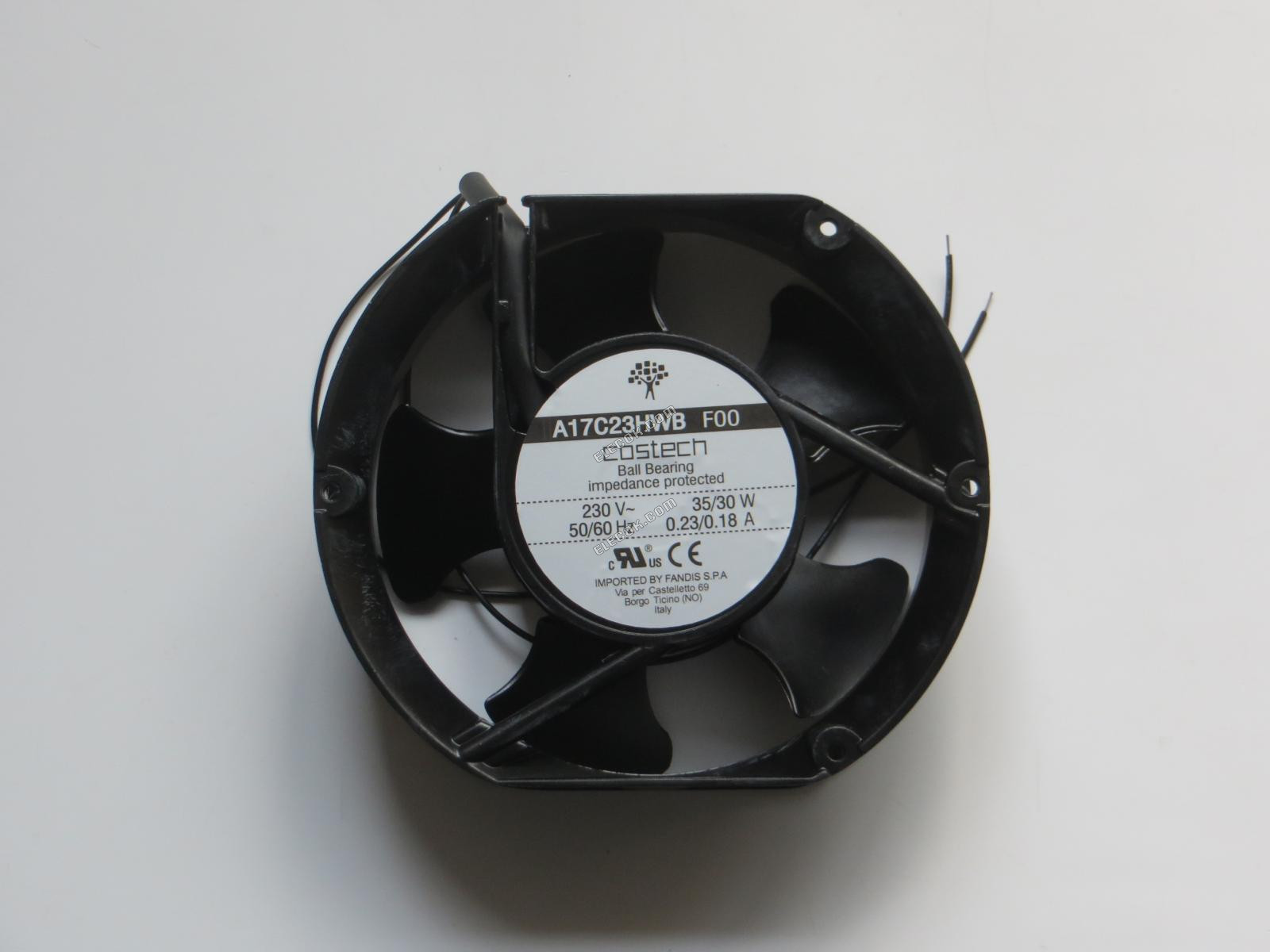 COSTECH A17C23HWB F00 230V 50/60HZ 35/30W 0,23/0,18A 2 vezeték Hűtőventilátor, felújított 