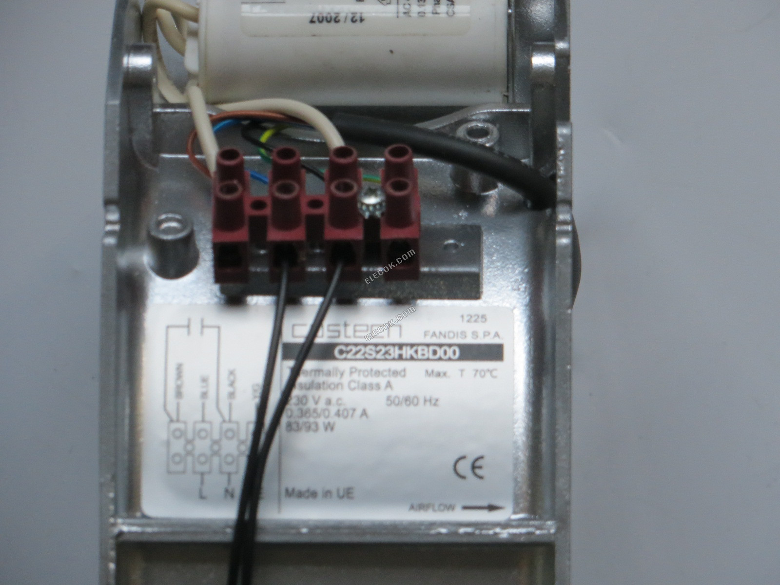 COSTECH C22S23HKBD00 230V 0,365/0,407A 83/93W 50/60HZ Chladicí Ventilátor, repasovaný 