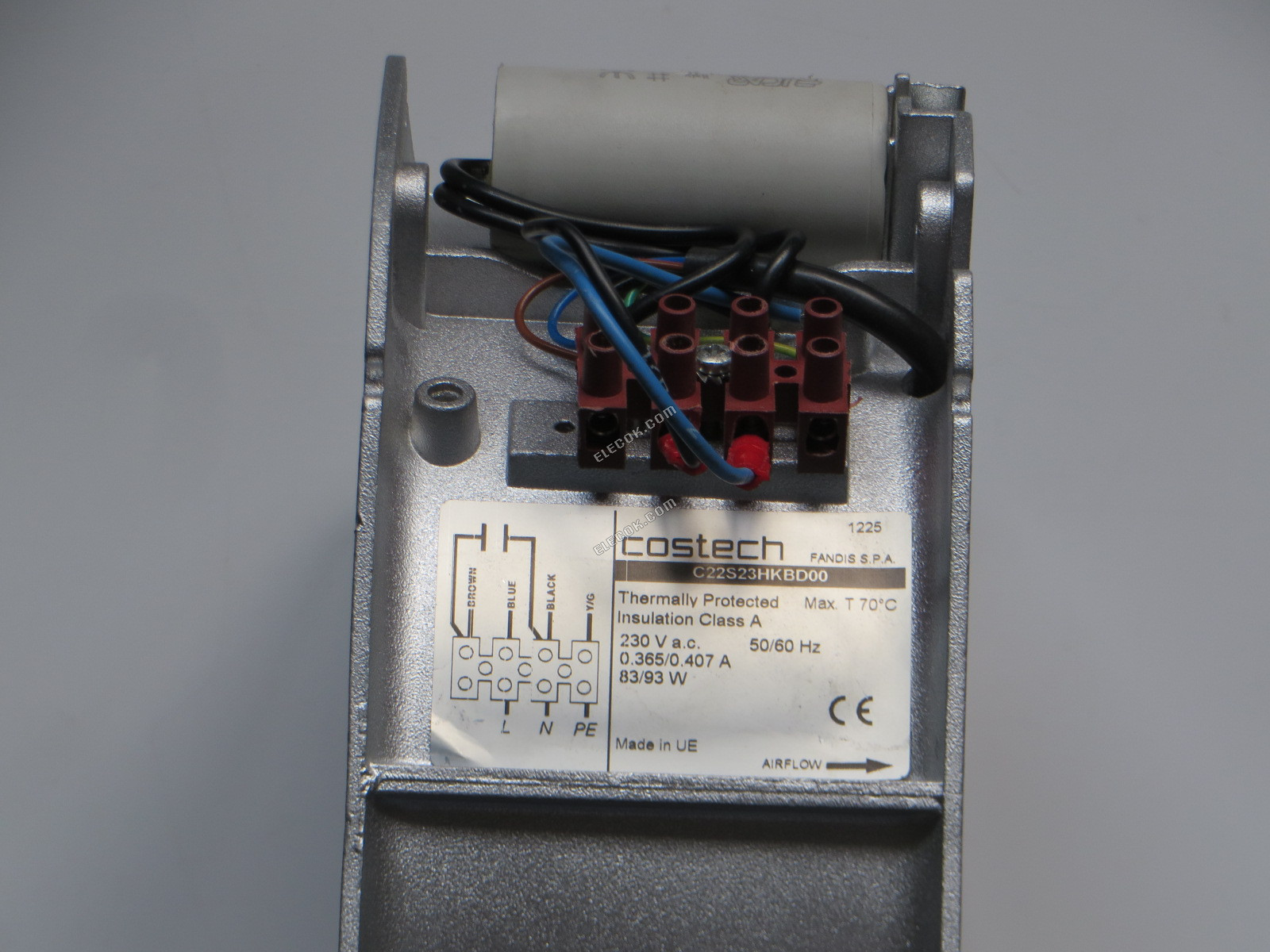 COSTECH C22S23HKBD00 230V 0,365/0,407A 83/93W 50/60HZ Chladicí Ventilátor, repasovaný 