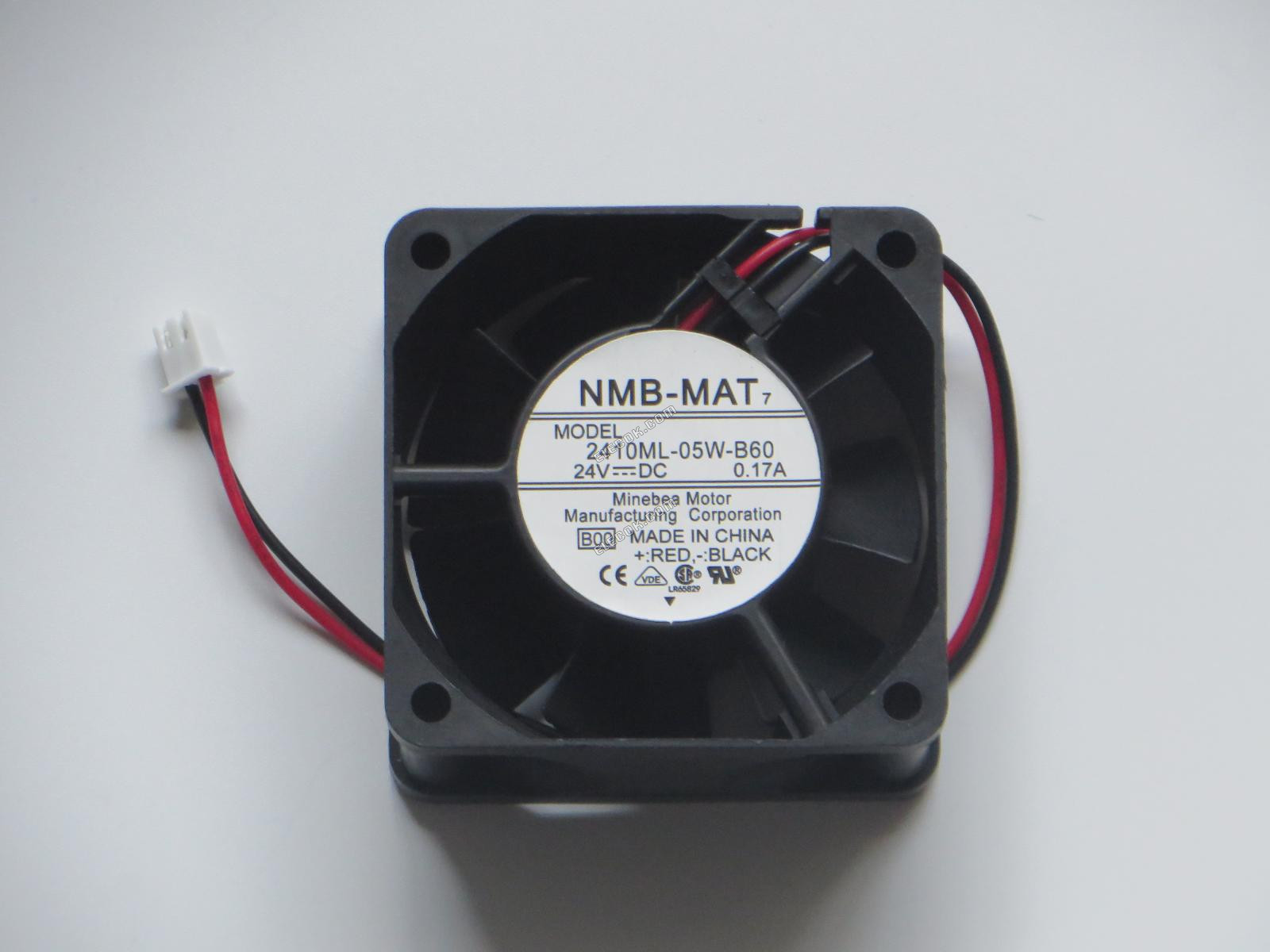 NMB 2410ML-05W-B60 6025 24V 0,17A 2 vezeték ventilátor -val/-vel fehér csatlakozó 