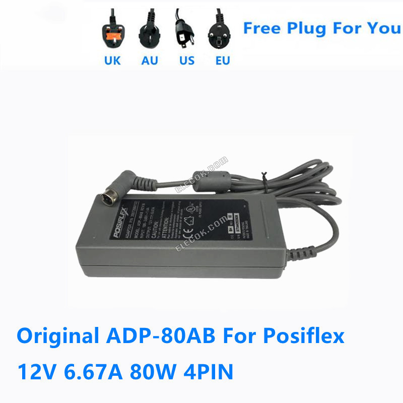 Delta Electronics ADP-80AB REV.B VáLTóáRAM Adapter 5V-12V 12V 6,67A, 4-Pin P1&amp;4=V+, 3-Prong, Használt 