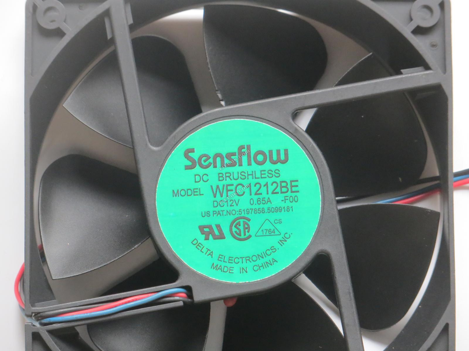 Delta Electronics WFC1212BE Szerver - Négyzetes Ventilátor -F00, sq120x120x38, w40x3x3, 12V 0,65A 3 vezeték 