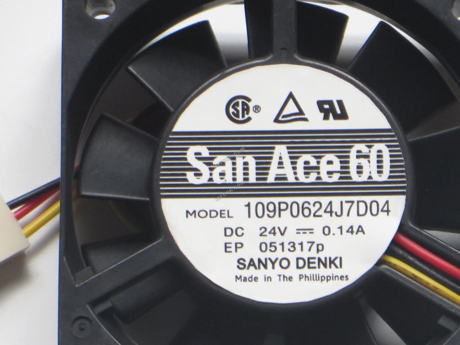 SANYO 109P0624J7D04 24V 0,14A 3 vodiče Chladicí Ventilátor 